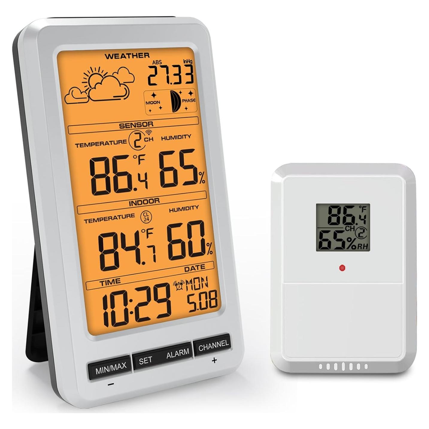 Estación Meteorológica Inalámbrica Urageuxy UC-WS0800 con Pantalla Naranja