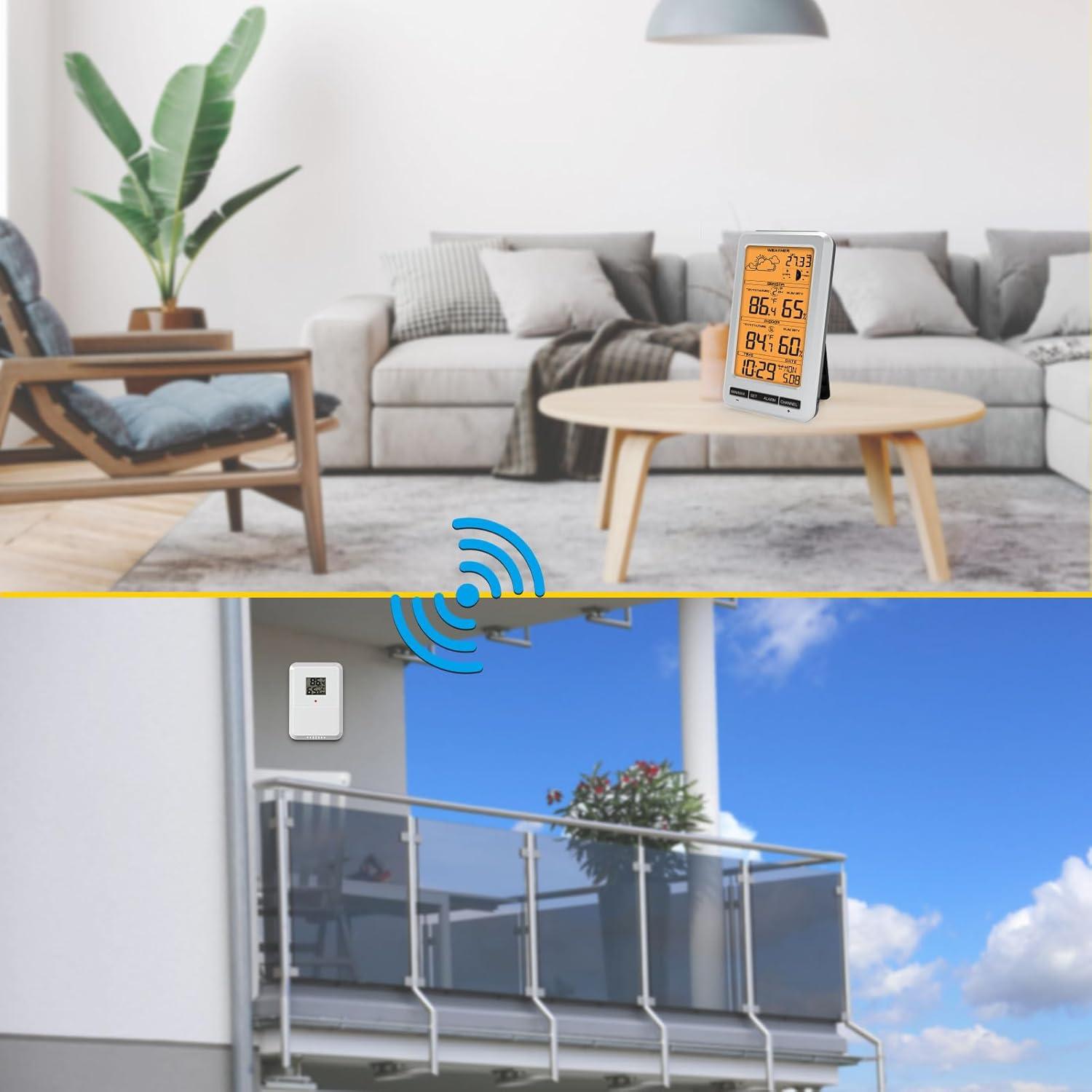 Estación Meteorológica Inalámbrica Urageuxy UC-WS0800 con Pantalla Naranja