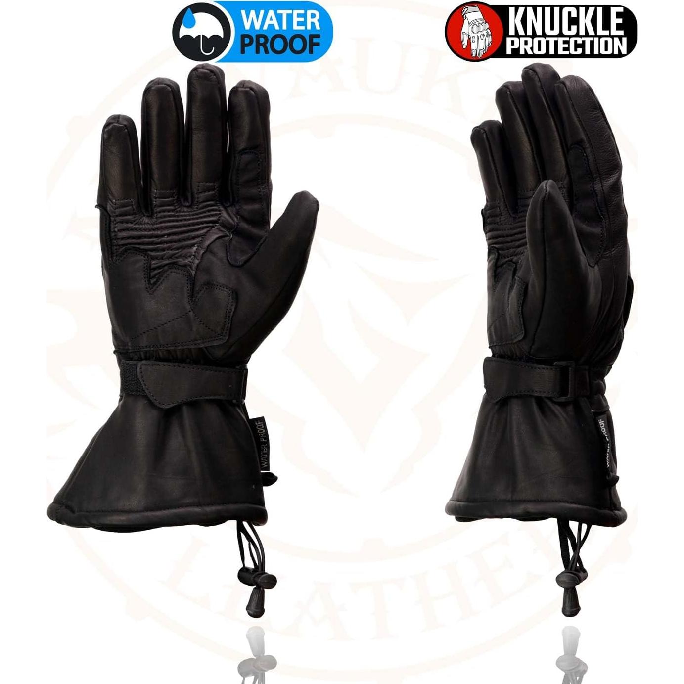 Guantes de cuero impermeables Milwaukee Leather SH815 para hombre
