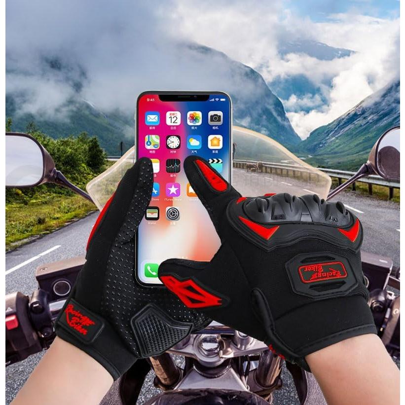 Guantes de Motocicleta HOTNOTE MH - Táctiles y Duros, Negro