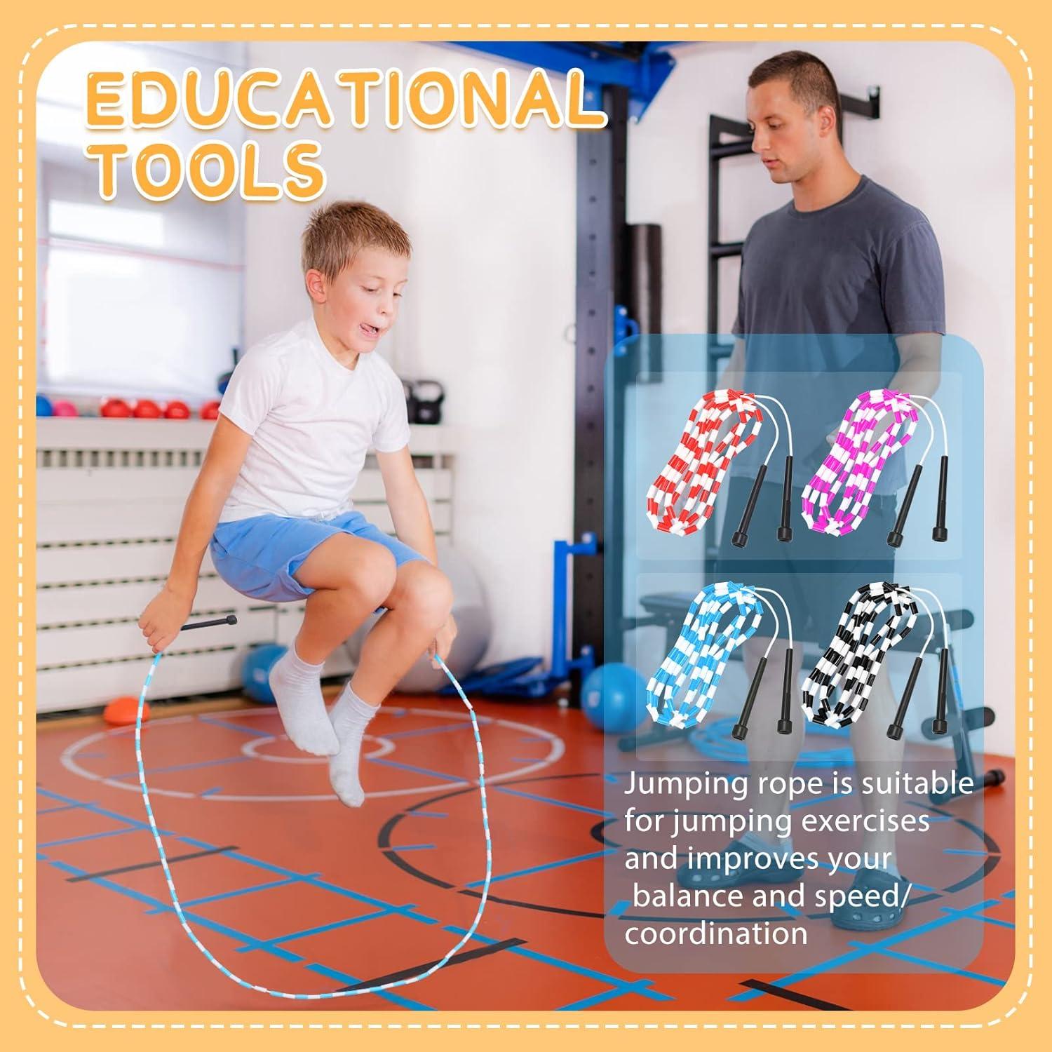 Cuerda de Salto Zubebe Ajustable 2.4m con Cuentas - 10 Piezas