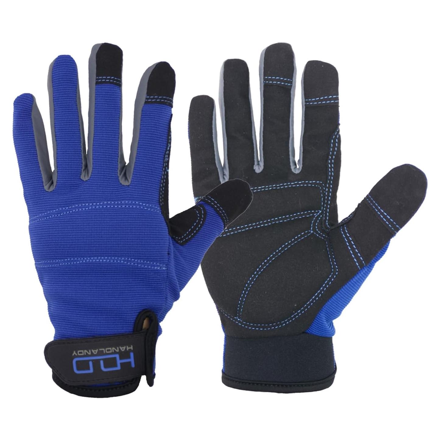 Guantes de Trabajo HANDLANDY Unisex Táctiles Azul XL