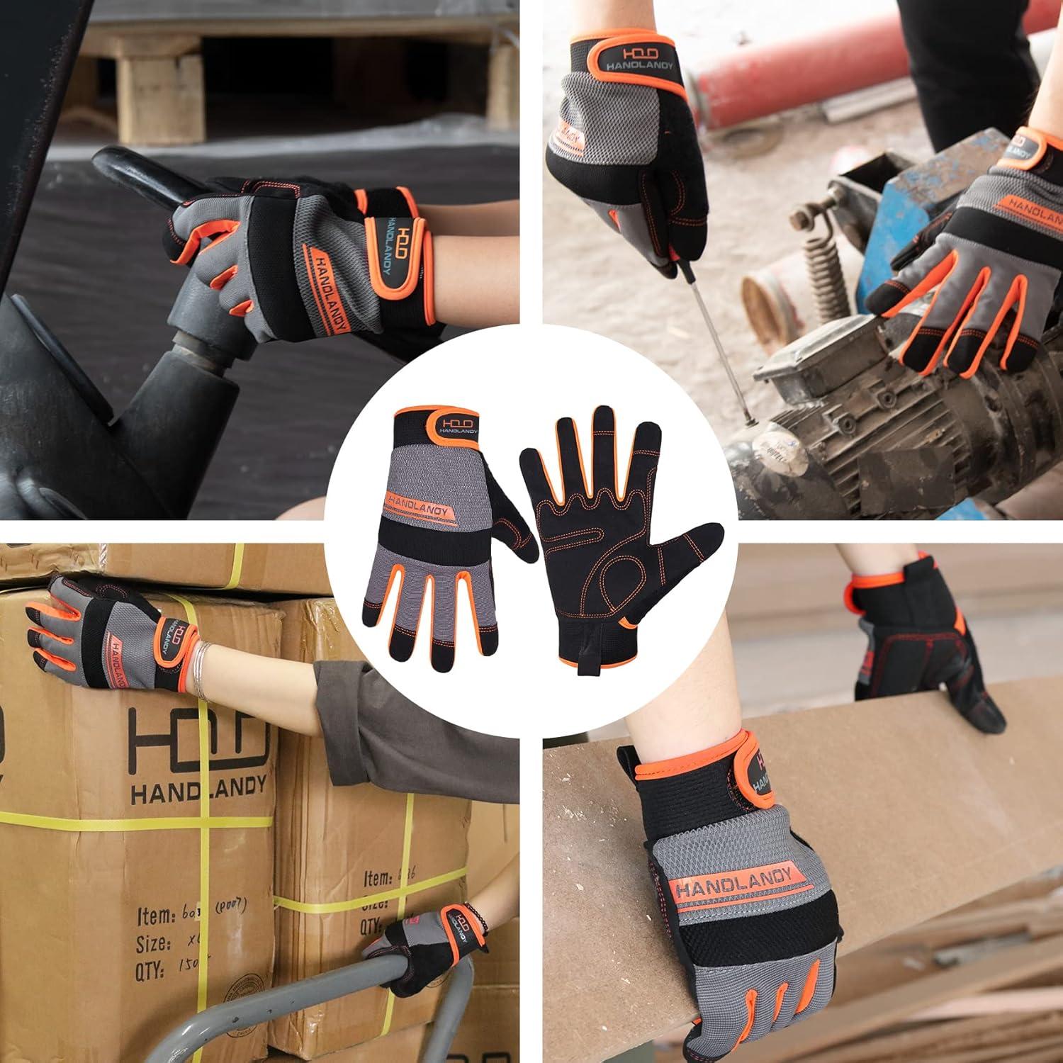 Guantes de Trabajo HANDLANDY Táctiles Unisex Naranja