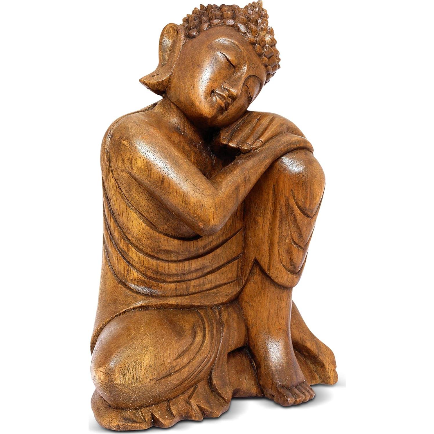 Estatua de Buda Durmiendo G6 Collection 21.6 cm Madera Hecha a Mano