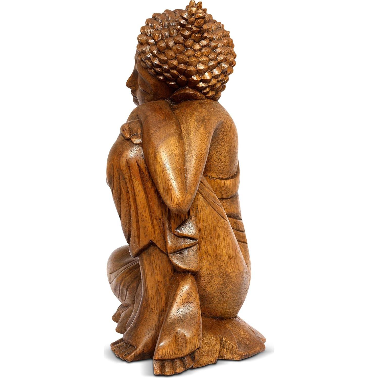 Estatua de Buda Durmiendo G6 Collection 21.6 cm Madera Hecha a Mano