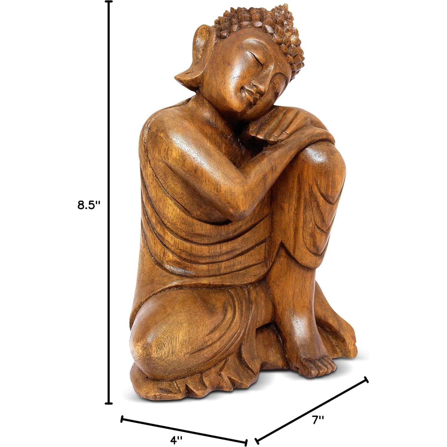 Estatua de Buda Durmiendo G6 Collection 21.6 cm Madera Hecha a Mano