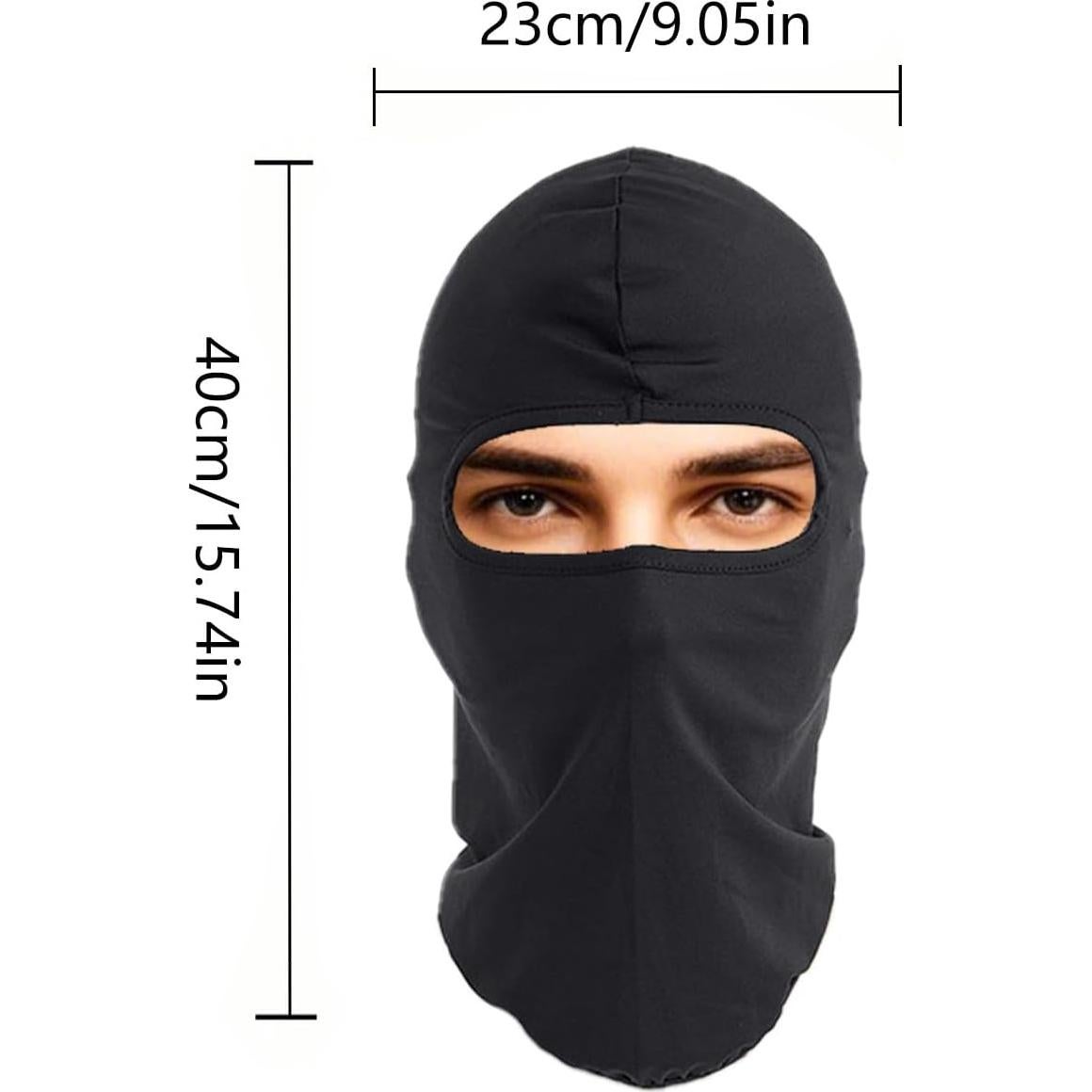 Paquete de 4 Balaclavas Negras Unisex para Ciclismo y Esquí
