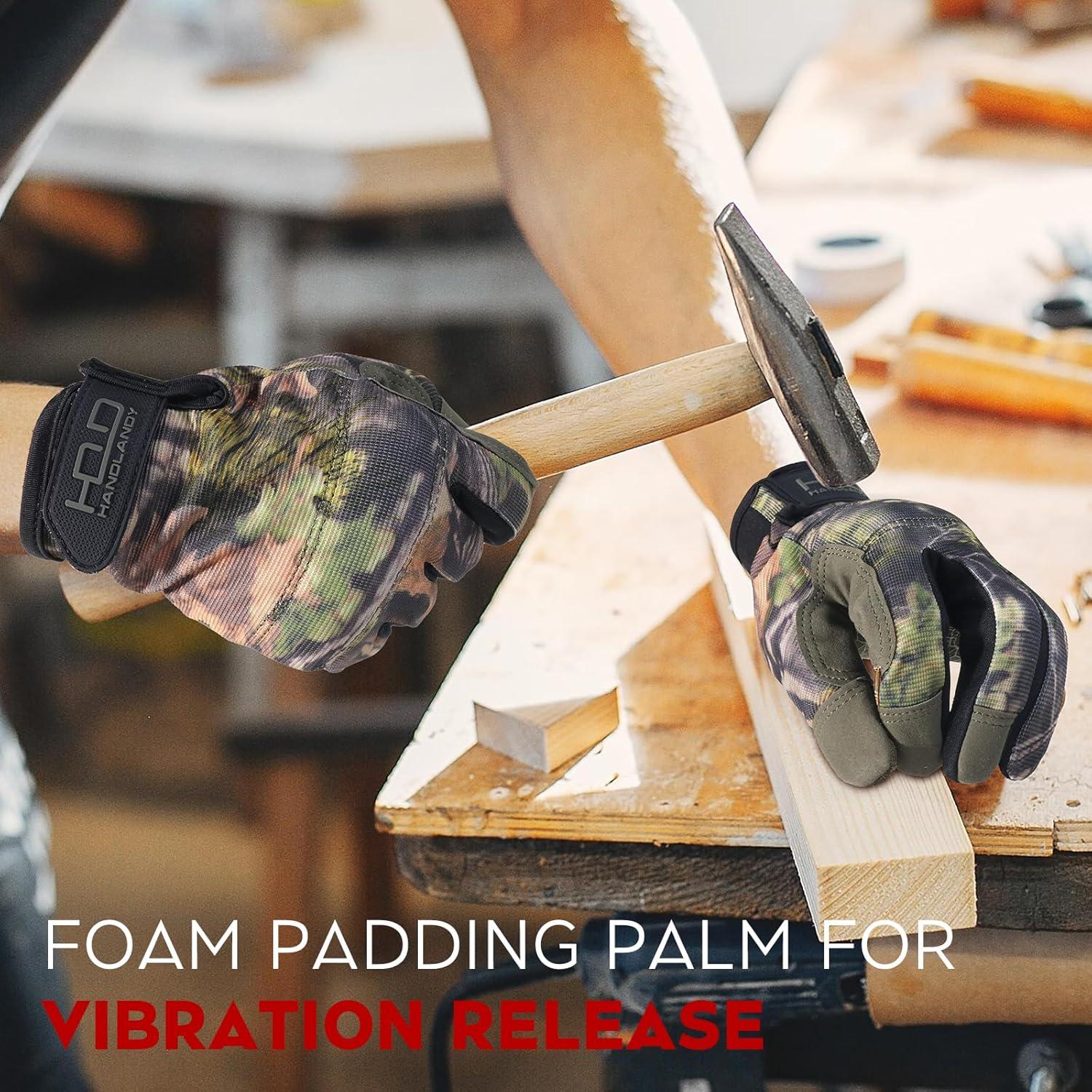 Guantes de Trabajo HANDLANDY Unisex Táctiles y Acolchados