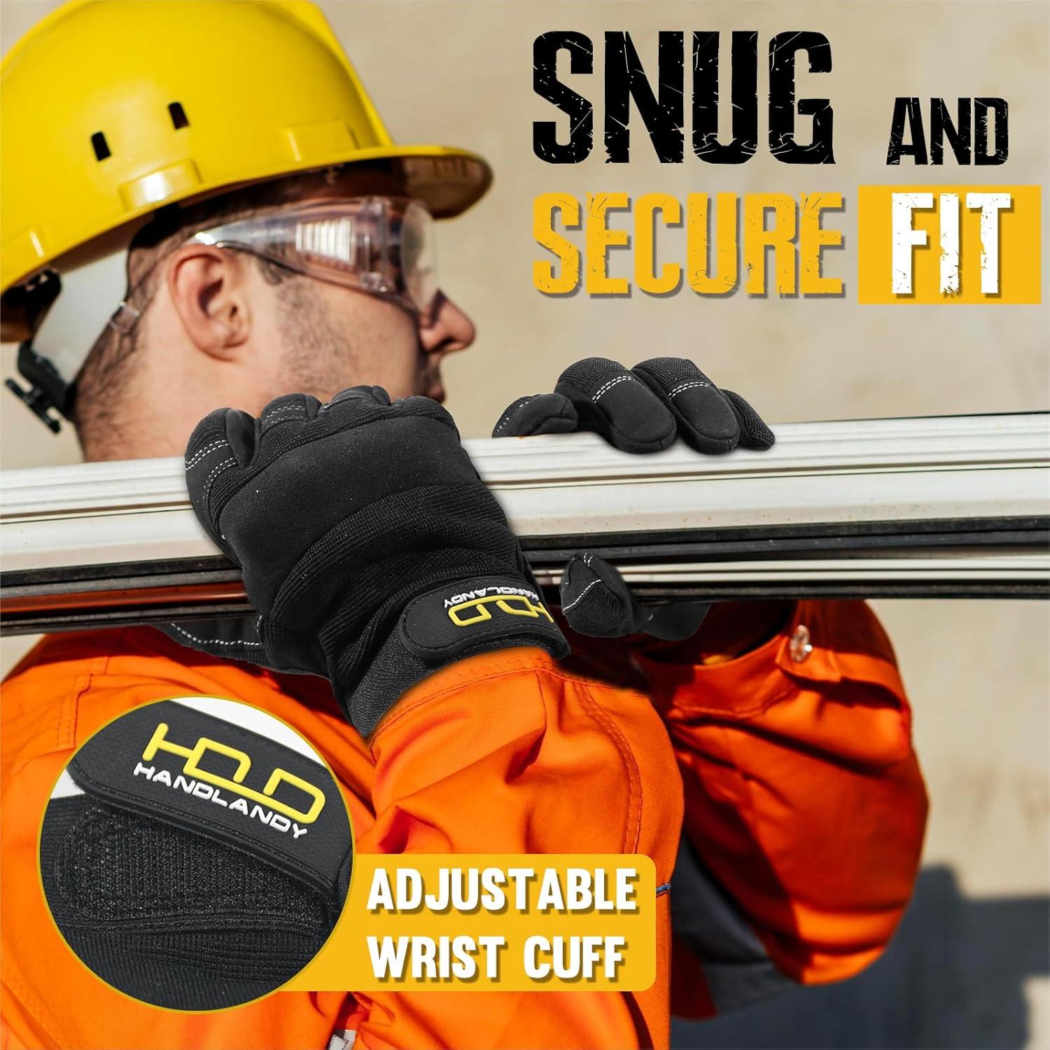 Guantes de Trabajo HANDLANDY Unisex Táctiles Acolchados