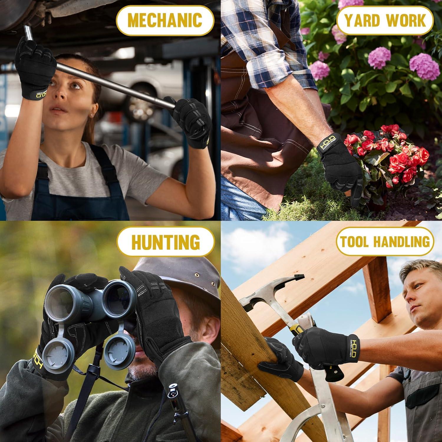 Guantes de Trabajo HANDLANDY Unisex Táctiles Acolchados