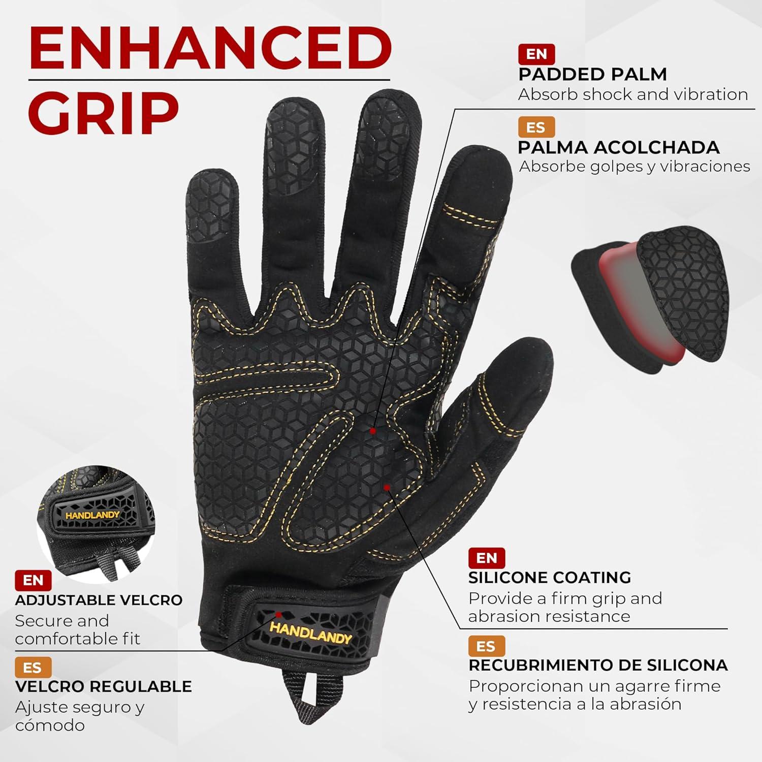 Guantes de Trabajo HANDLANDY Unisex Táctiles y Flexibles