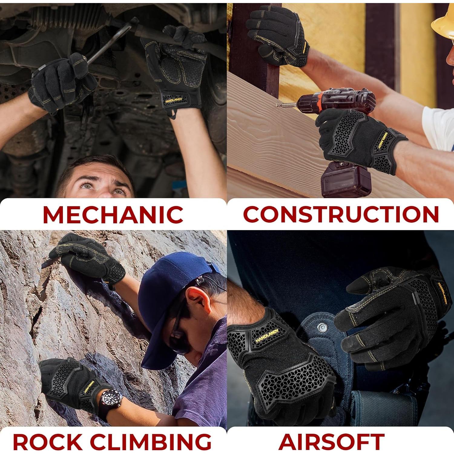 Guantes de Trabajo HANDLANDY Unisex Táctiles y Flexibles