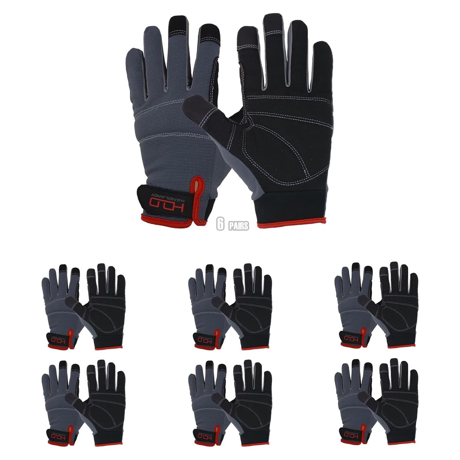 Guantes de Trabajo HANDLANDY Táctiles Unisex 6 Pares