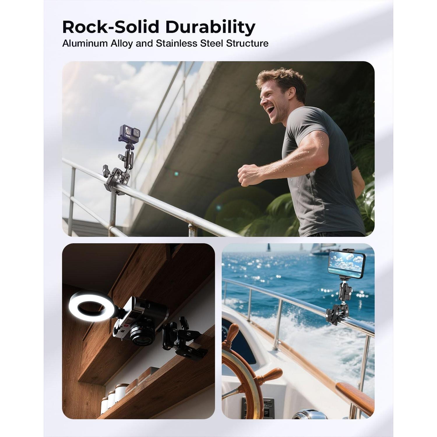 Soporte de Cámara Super Clamp CAMBOFOTO 3.5kg 360° Ajustable