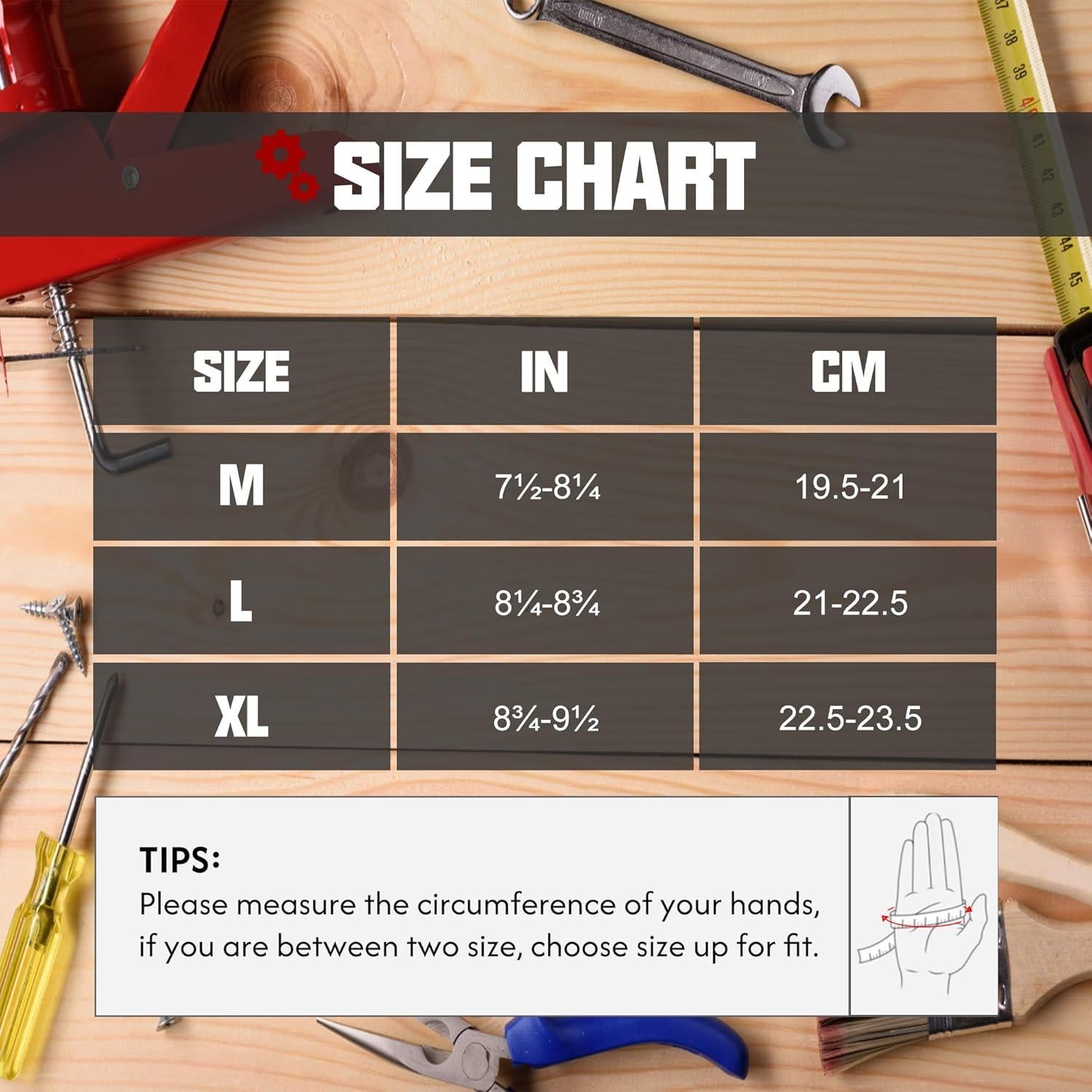 Guantes de Trabajo HANDLANDY Unisex Táctiles Acolchados