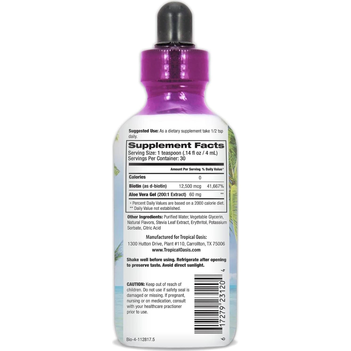 Gotas de Biotina Líquida Tropical Oasis 118.3 ml - Crecimiento Cabello