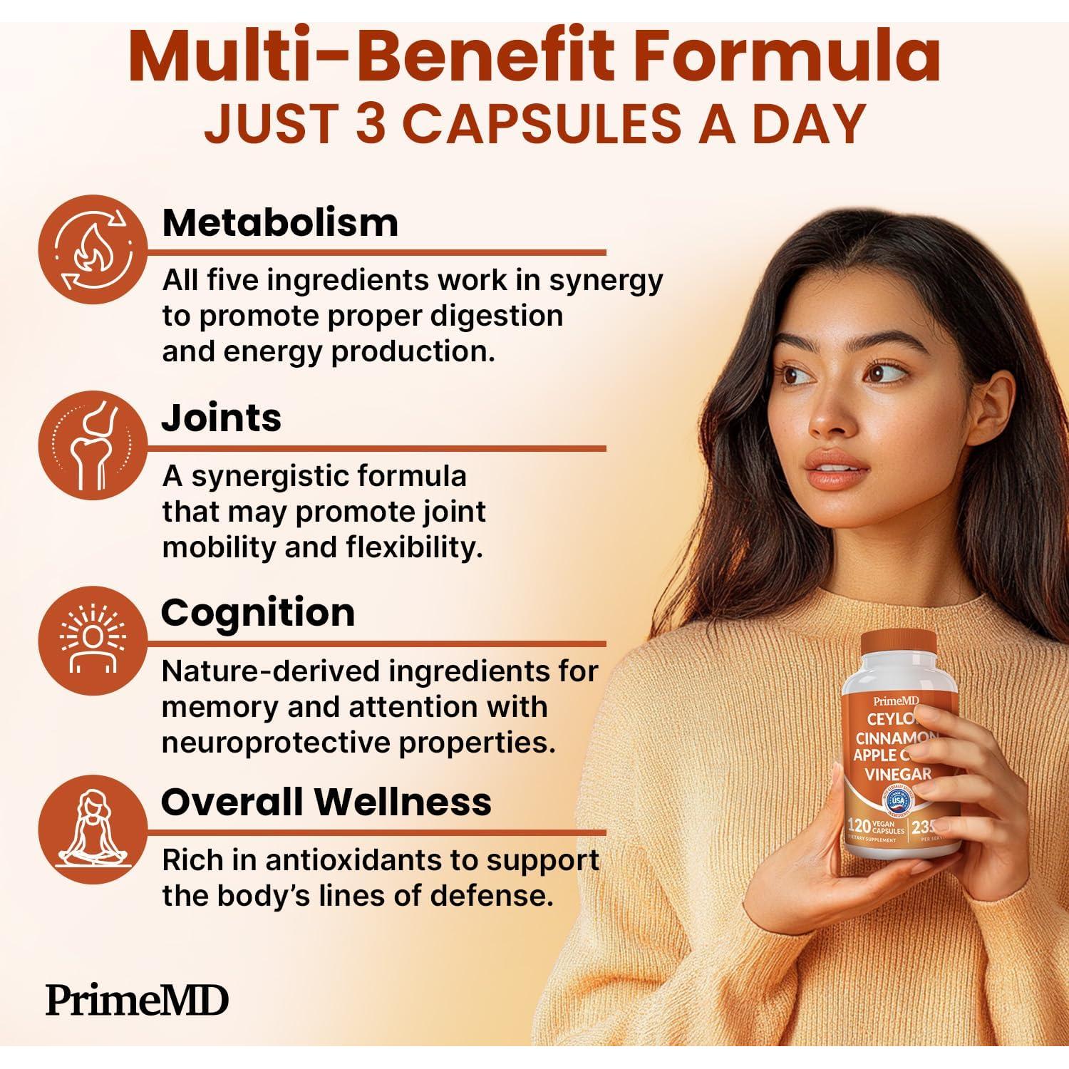 Cápsulas de Canela de Ceilán PrimeMD 2355mg - 120 unidades