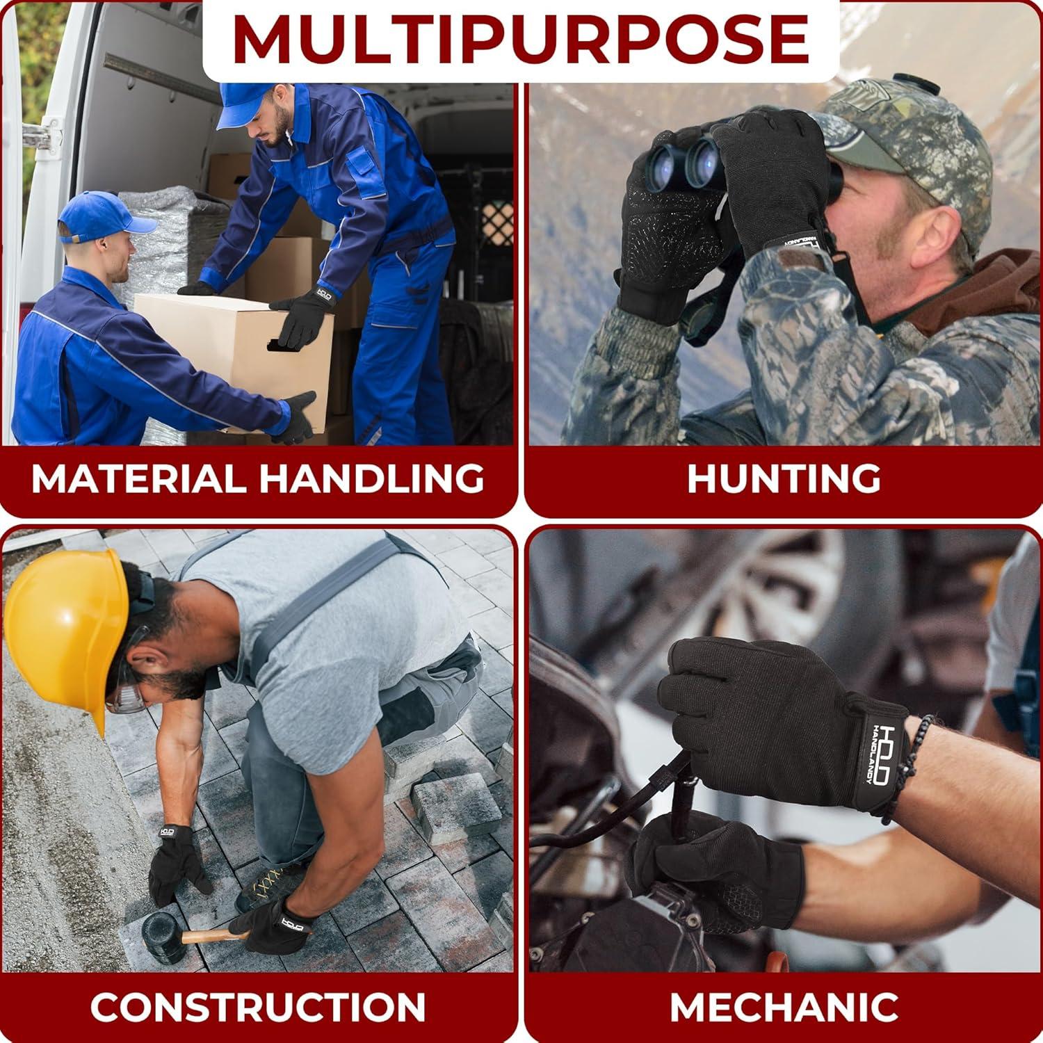 GUANTES DE TRABAJO HANDLANDY Unisex Táctiles Flexibles