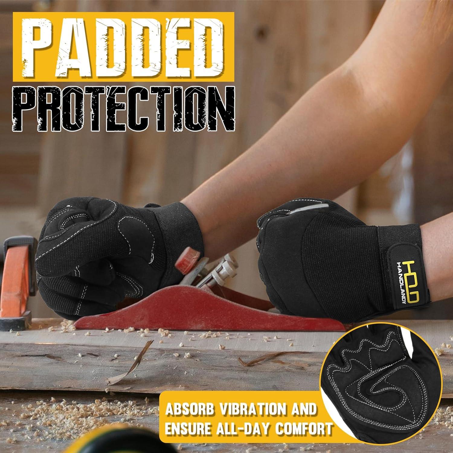 Guantes de Trabajo HANDLANDY Unisex Táctiles y Acolchados