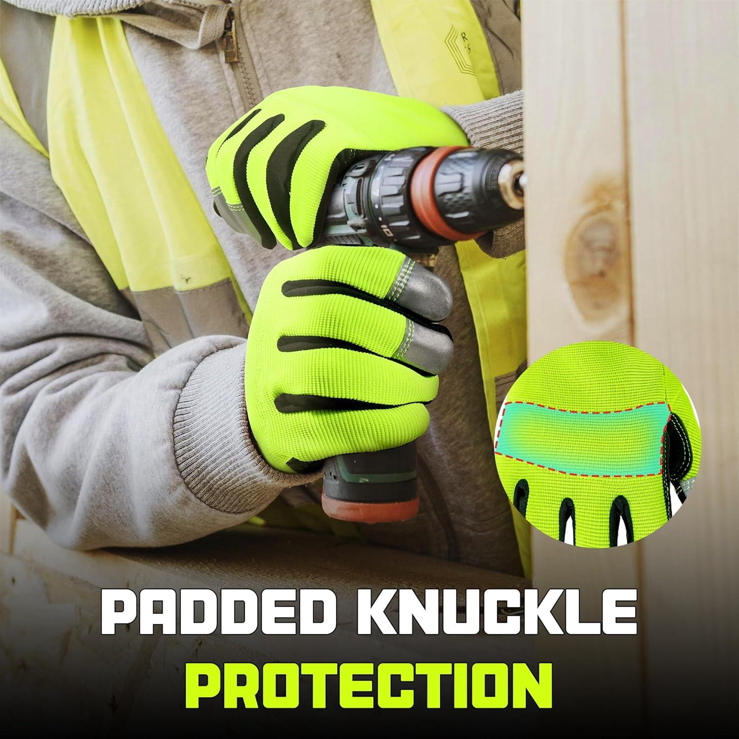 Guantes de Trabajo HANDLANDY Unisex Táctiles Amarillo 2X