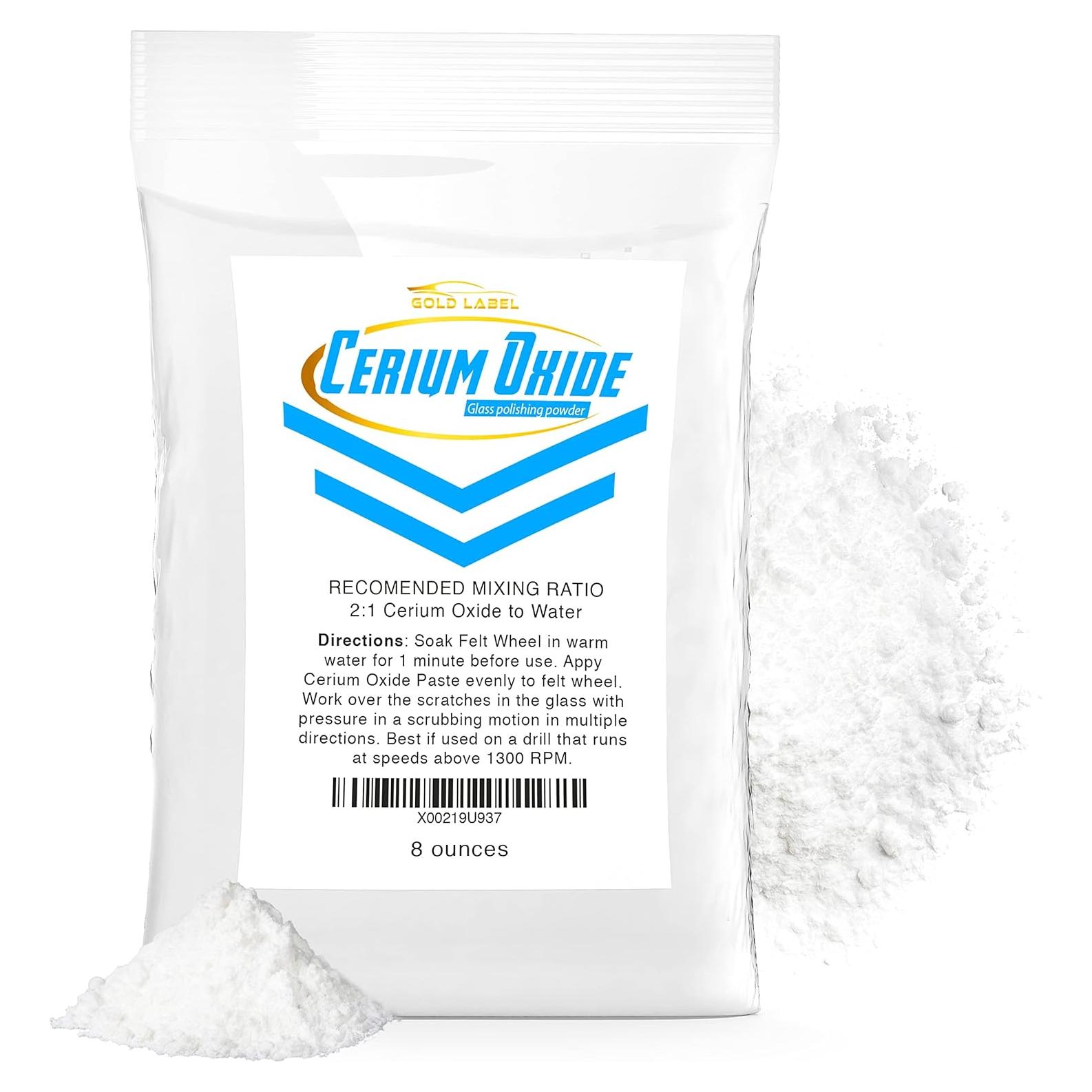 Óxido de Cerio Gold Label 8oz Polvo Pulido Vidrio