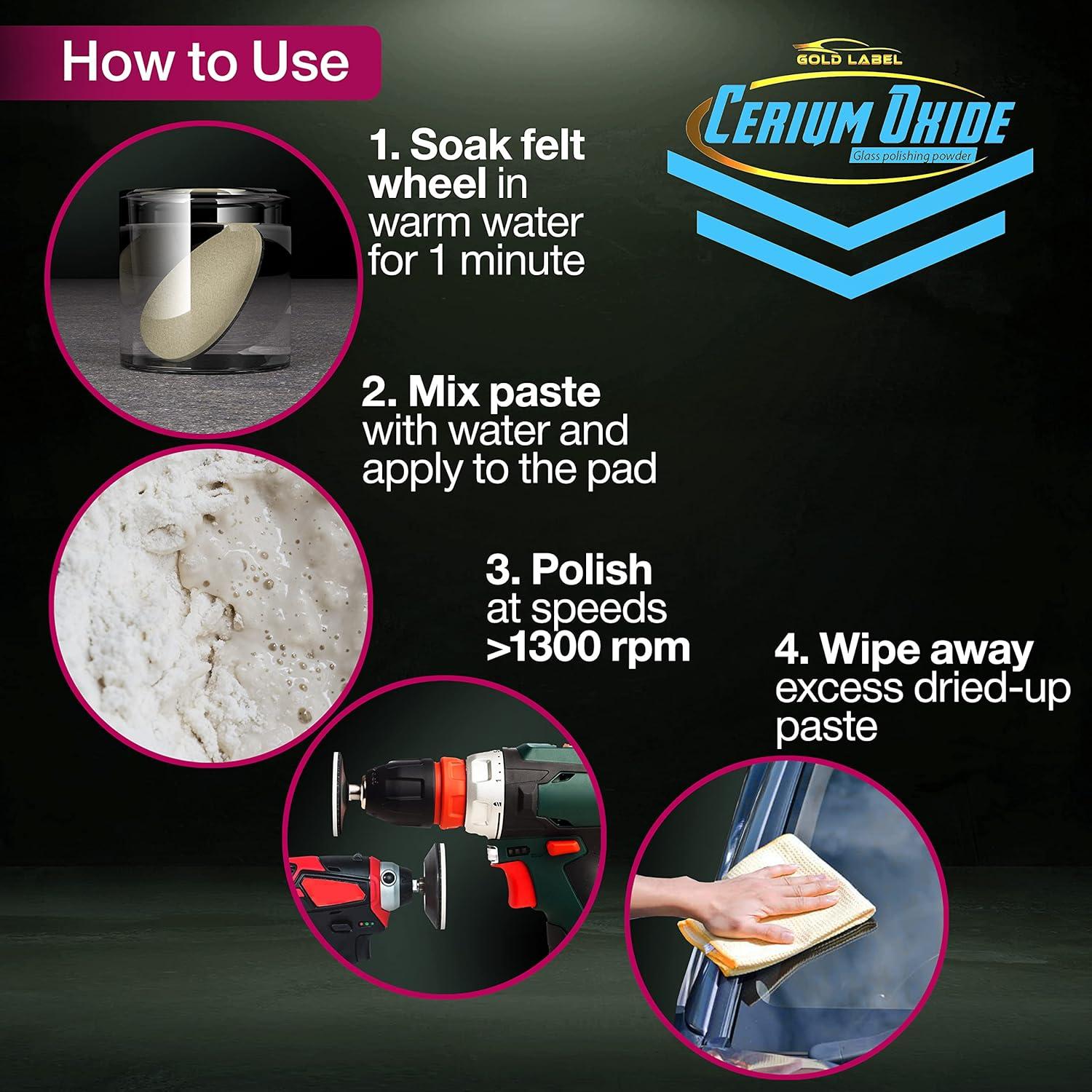 Óxido de Cerio Gold Label 8oz Polvo Pulido Vidrio