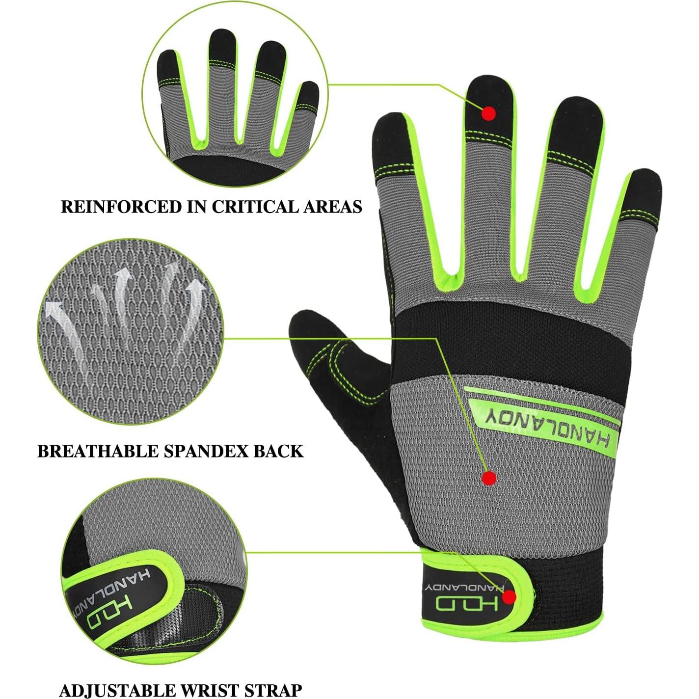 Guantes de Trabajo HANDLANDY Unisex Táctiles y Flexibles