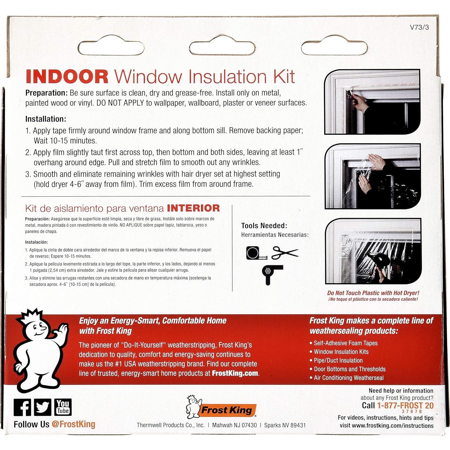 Kit de Ventana Retráctil Frost King V73, 3 y 9 Unidades, 106.68x157.48 cm