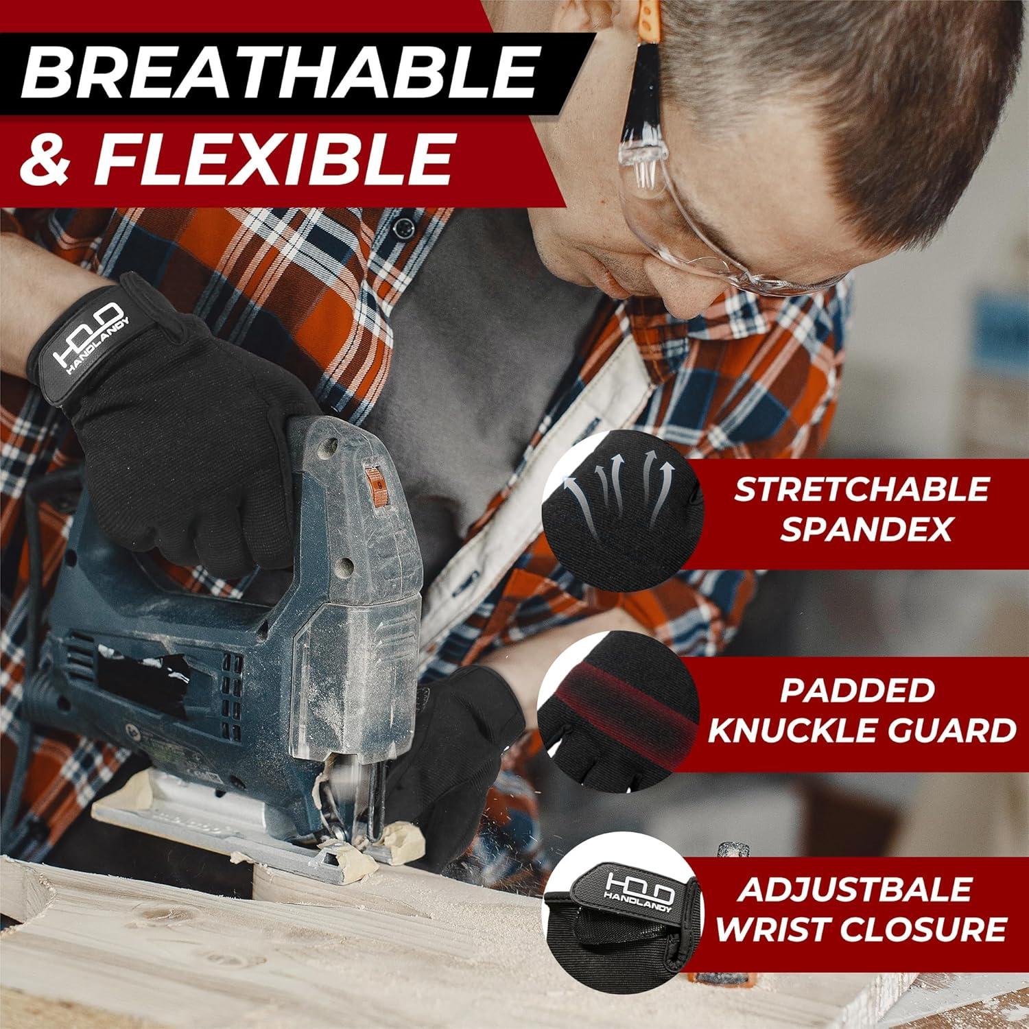Guantes de Trabajo HANDLANDY Unisex Táctiles y Flexibles