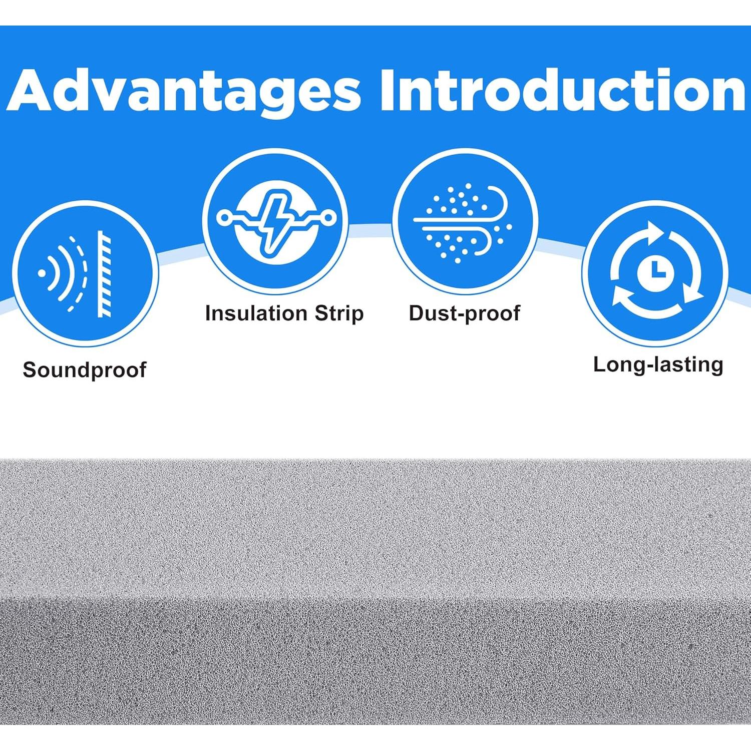 Cinta de Espuma Selladora para Aire Acondicionado moonoom 4 Pcs 2.54cm x 1.98m