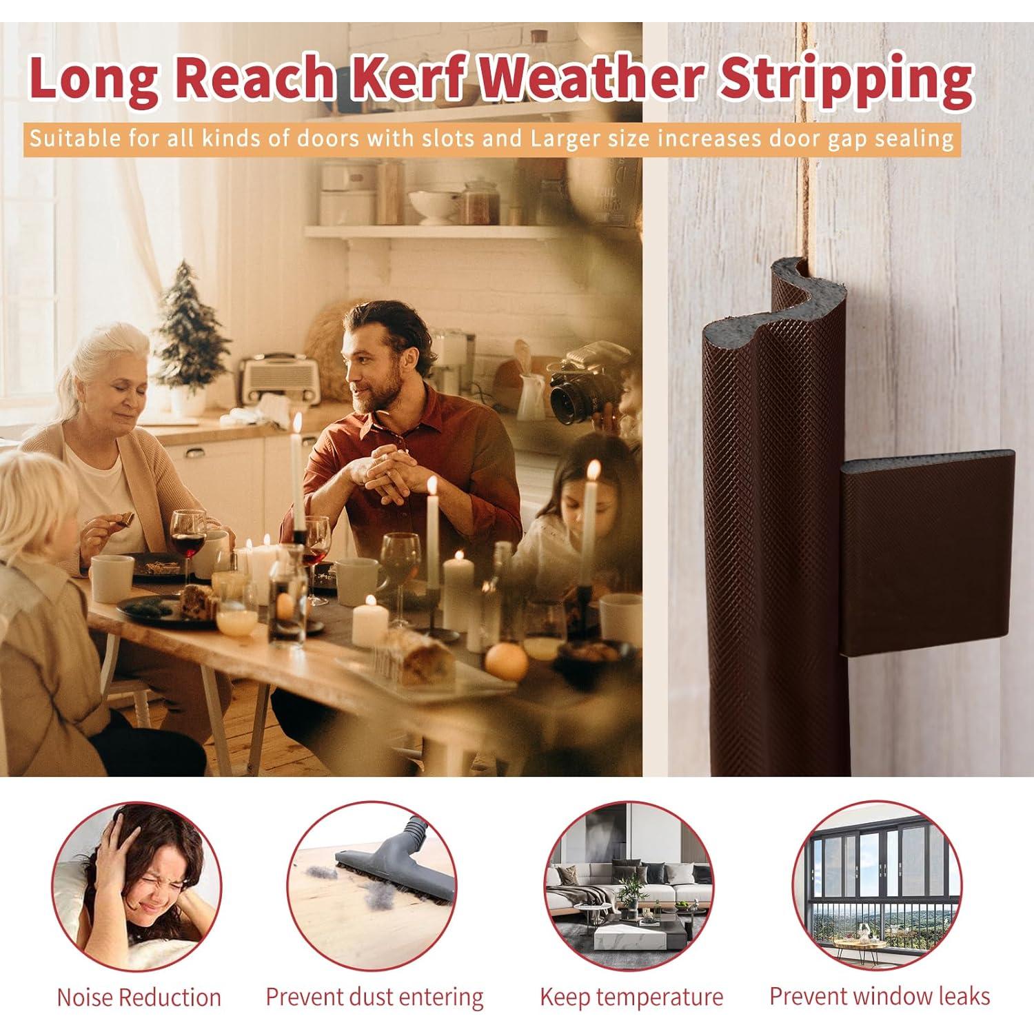 Burlete de Puerta 26 Pies BISOTHAI Aislamiento Acústico Marrón