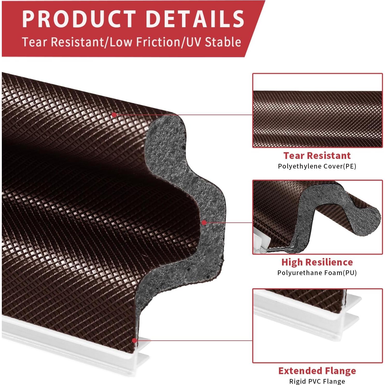 Burlete de Puerta 26 Pies BISOTHAI Aislamiento Acústico Marrón