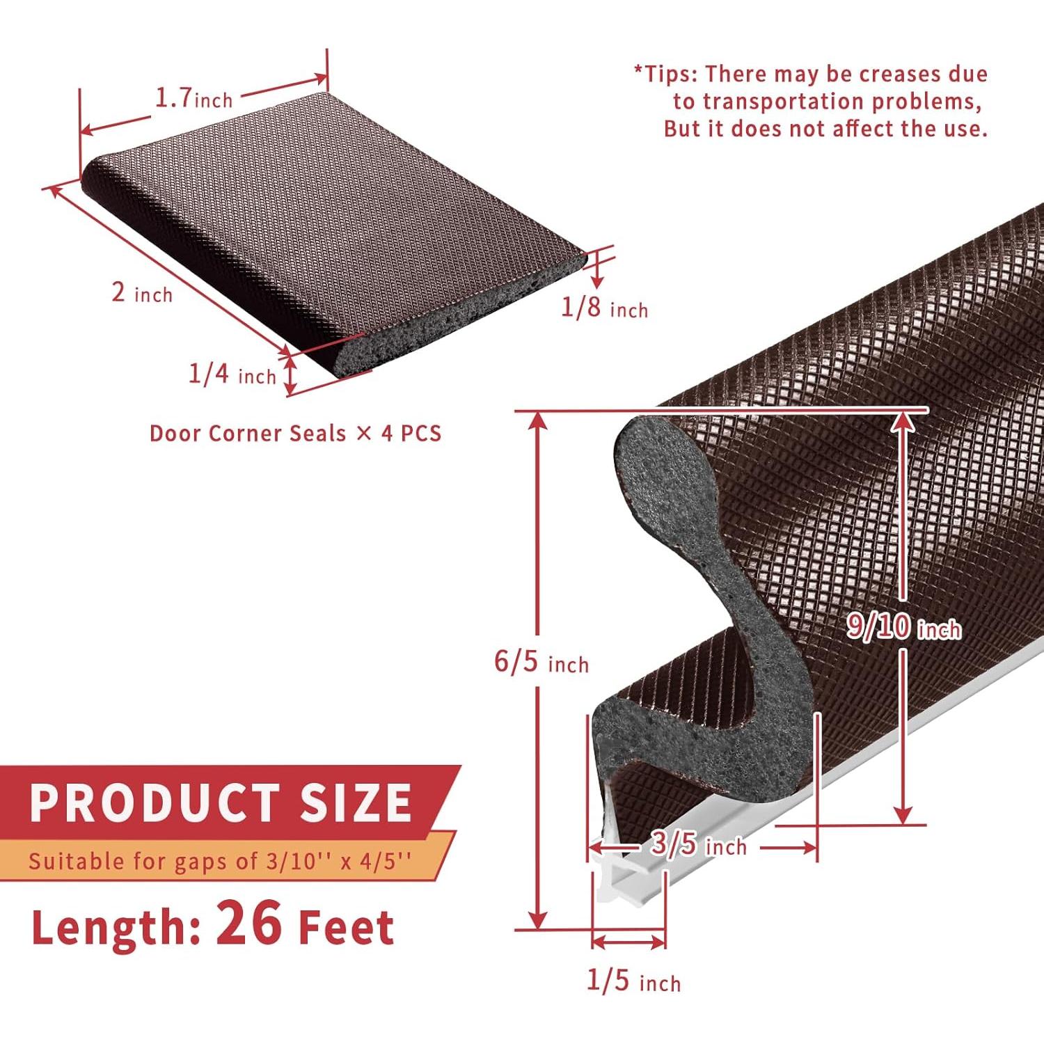 Burlete de Puerta 26 Pies BISOTHAI Aislamiento Acústico Marrón