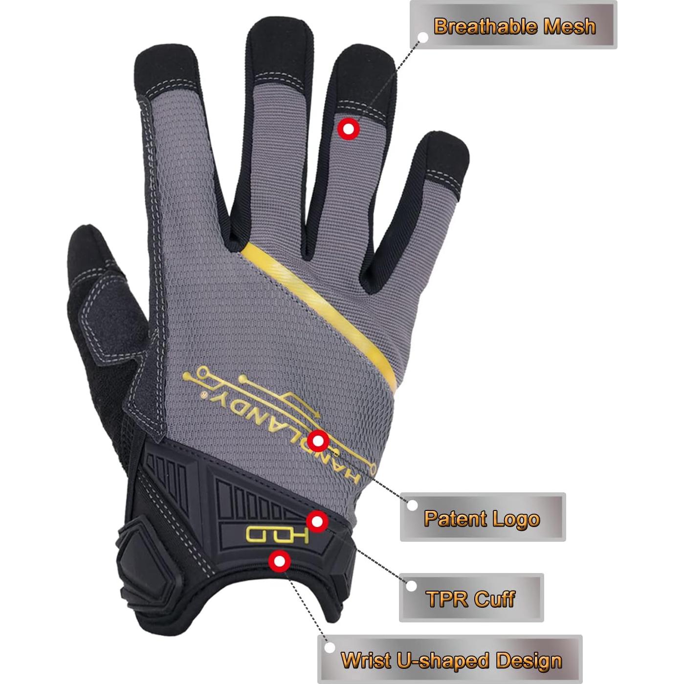 Guantes de Trabajo HANDLANDY 2X Grande Táctiles para Jardín