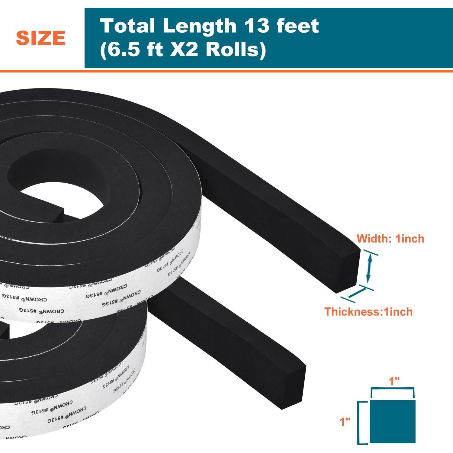 Sello de Puerta con Burlete ALLWIN 2.54 cm x 3.96 m Negro