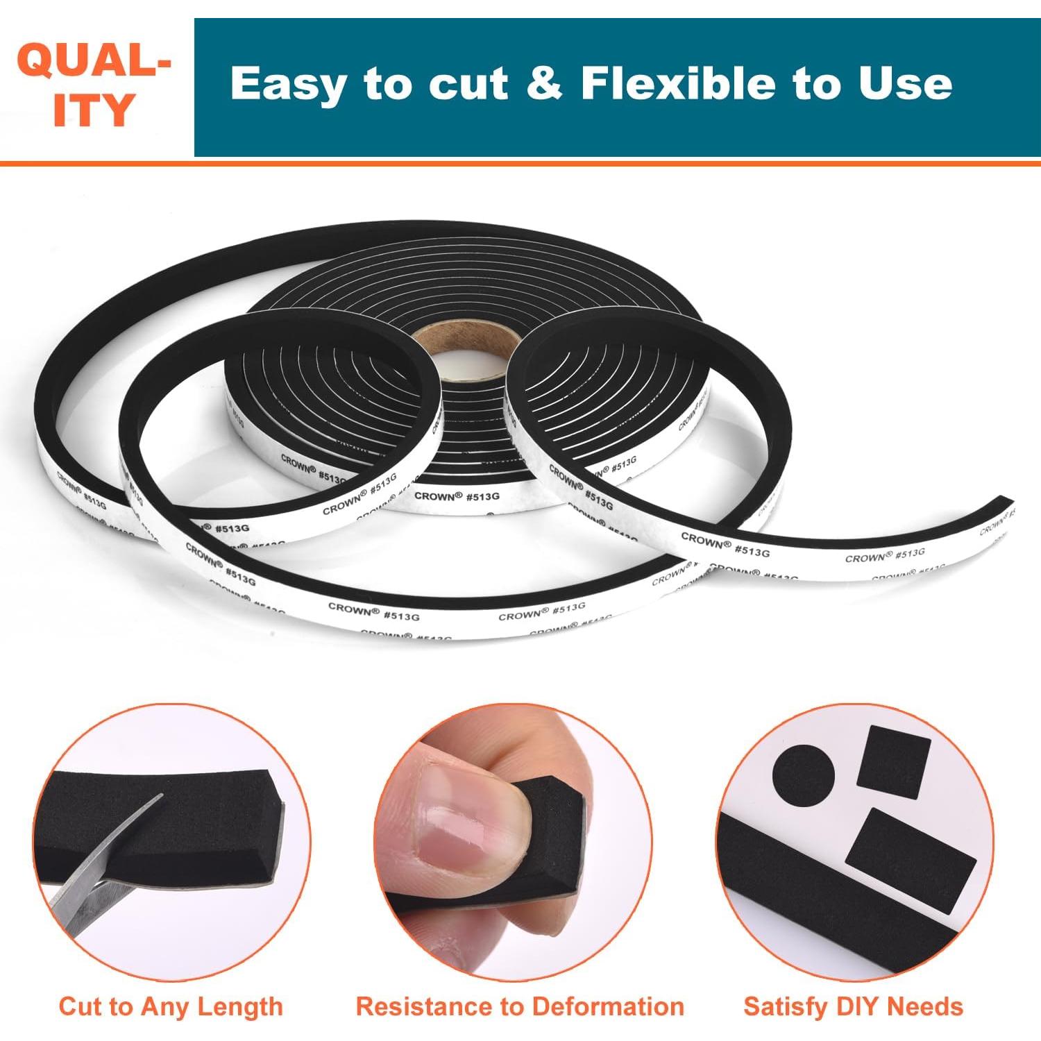 Sello de Puerta con Burlete ALLWIN 2.54 cm x 3.96 m Negro