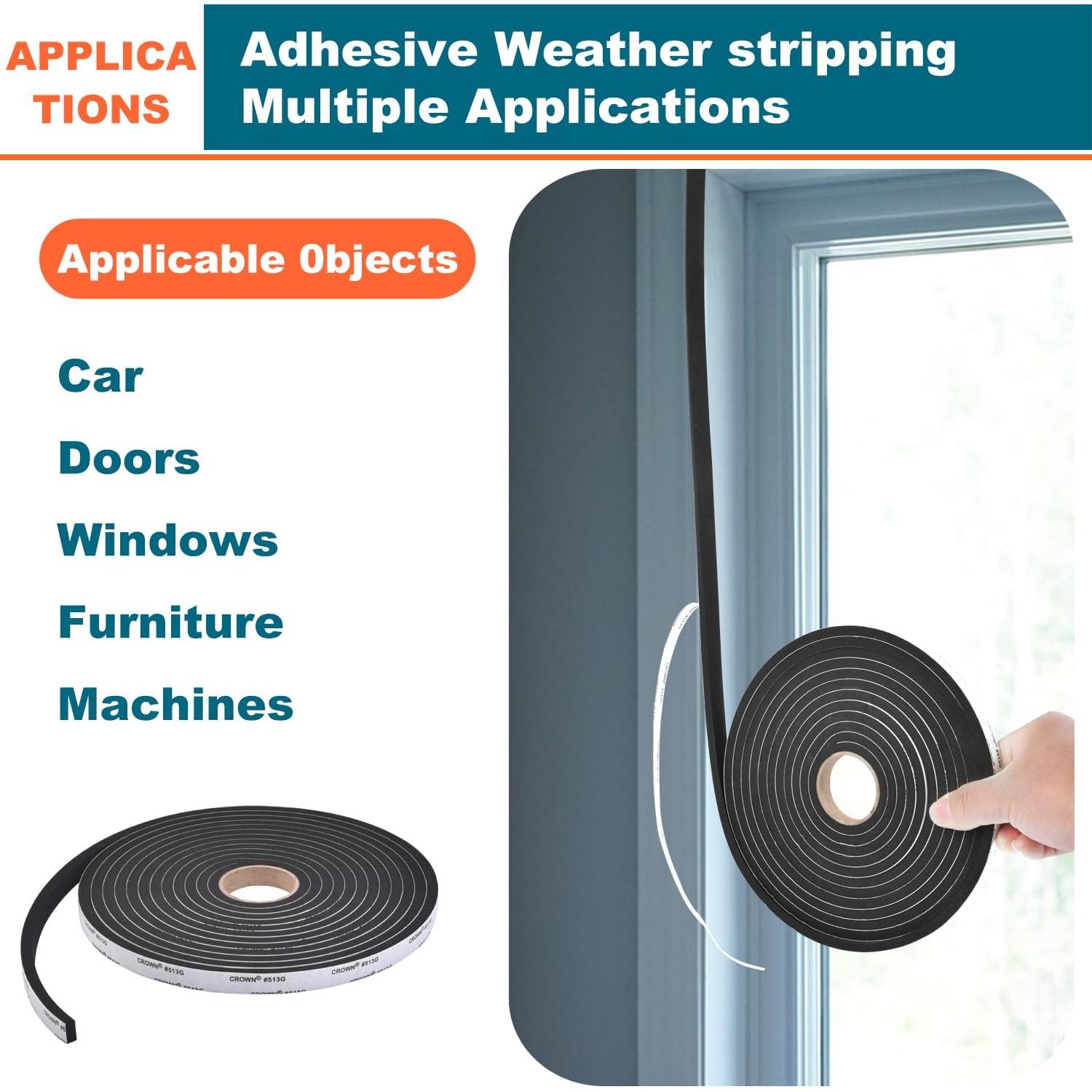 Sello de Puerta con Burlete ALLWIN 2.54 cm x 3.96 m Negro