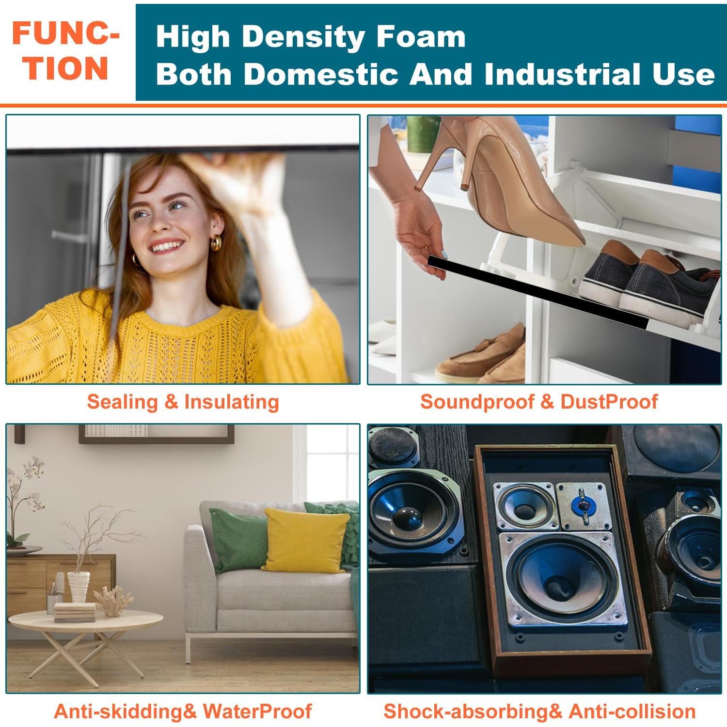 Sello de Puerta con Burlete ALLWIN 2.54 cm x 3.96 m Negro