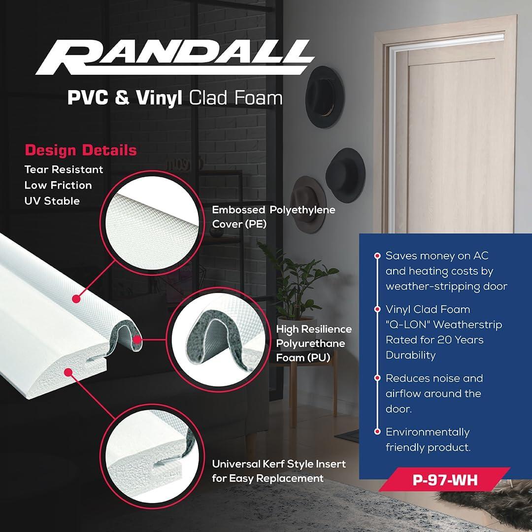 Juego de Burletes para Puertas Randall 2 Piezas 213 cm