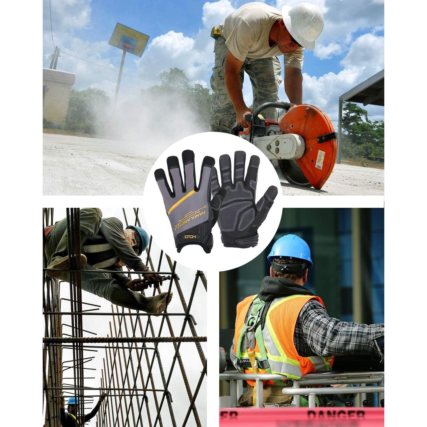 Guantes de Trabajo HANDLANDY Unisex Táctiles y Acolchados