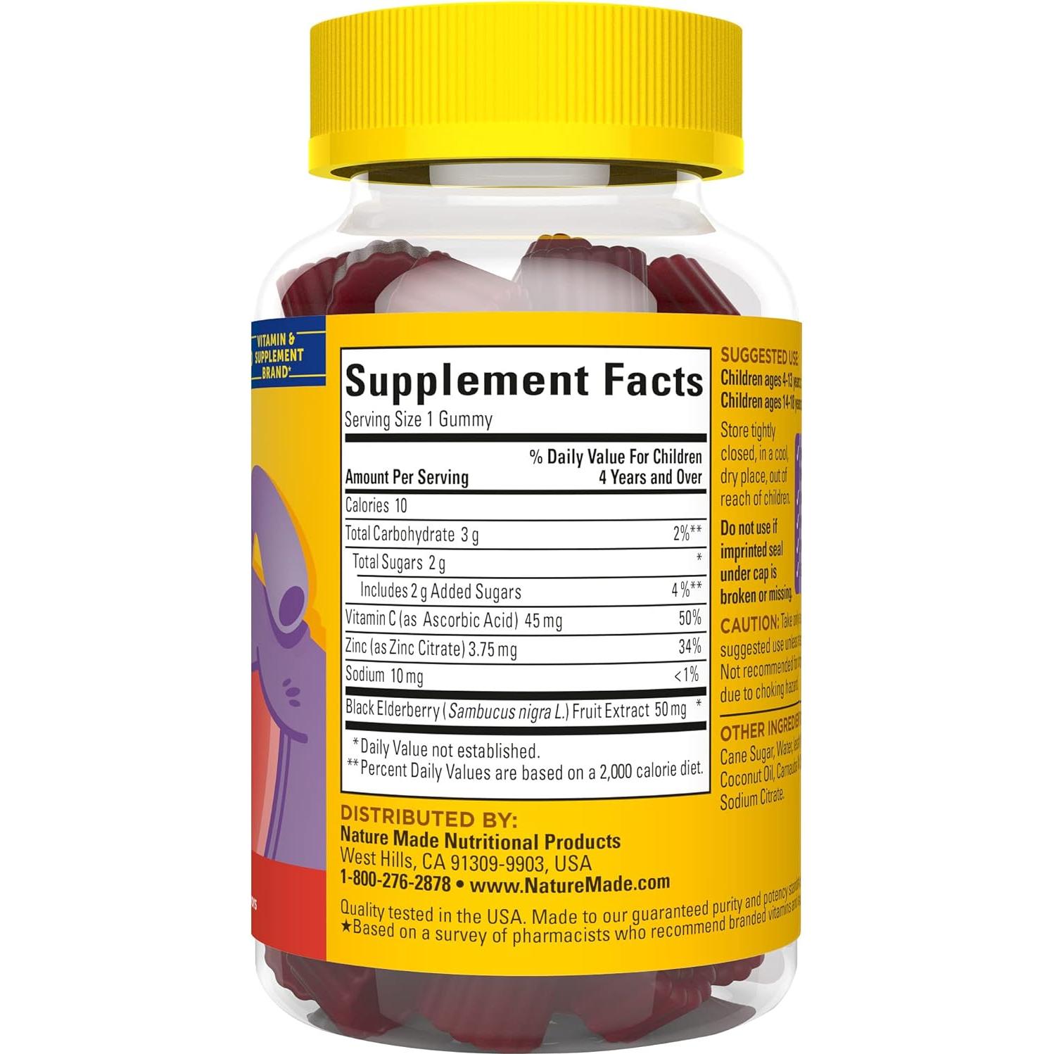 Gominolas de Saúco Nature Made Kids First con Vitamina C y Zinc - 40 Unidades