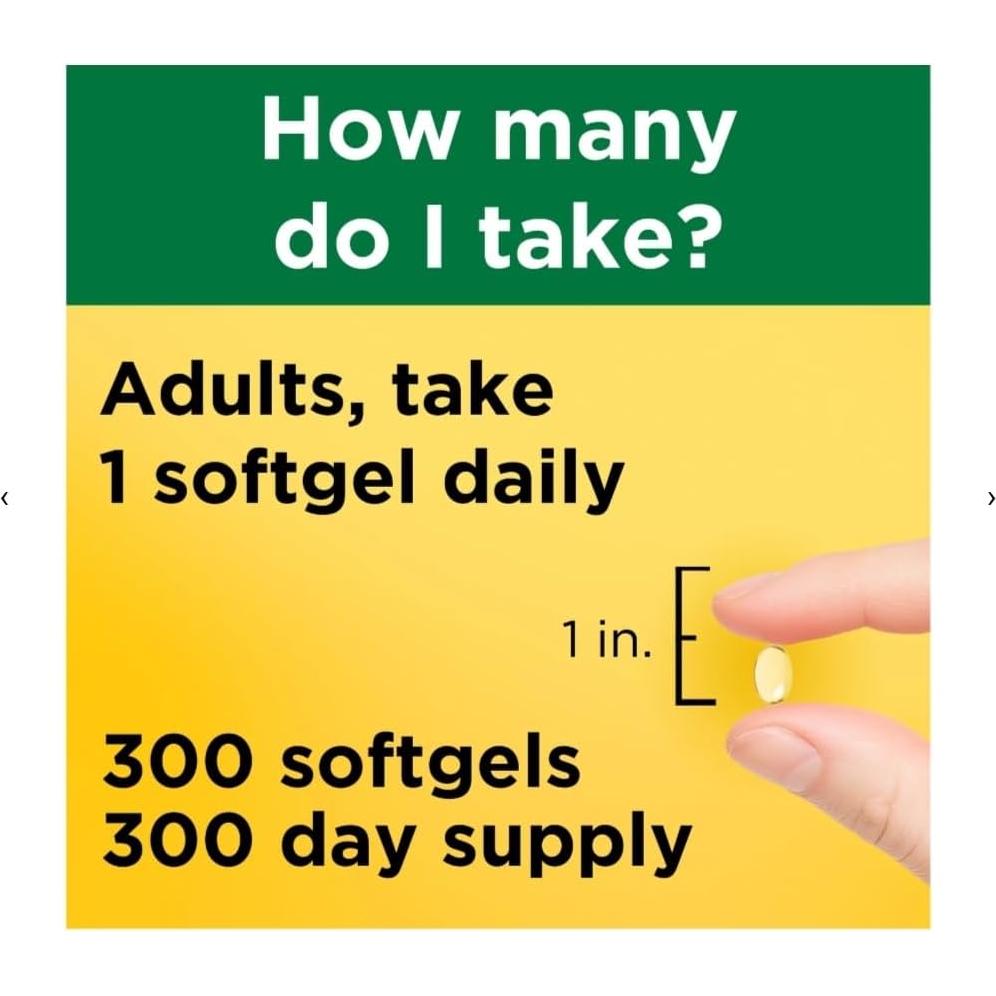 Vitamina D3 Nature Made 1000 UI 300 Gelatinas Blandas