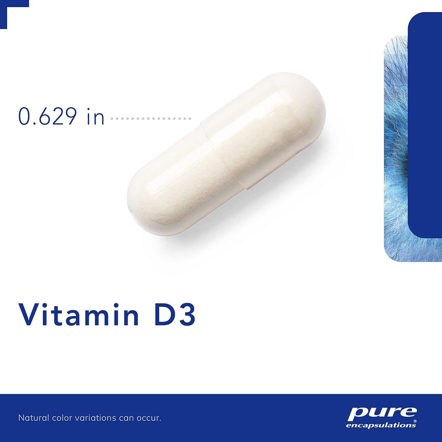 Vitamina D3 25 mcg Pure Encapsulations - 60 Cápsulas