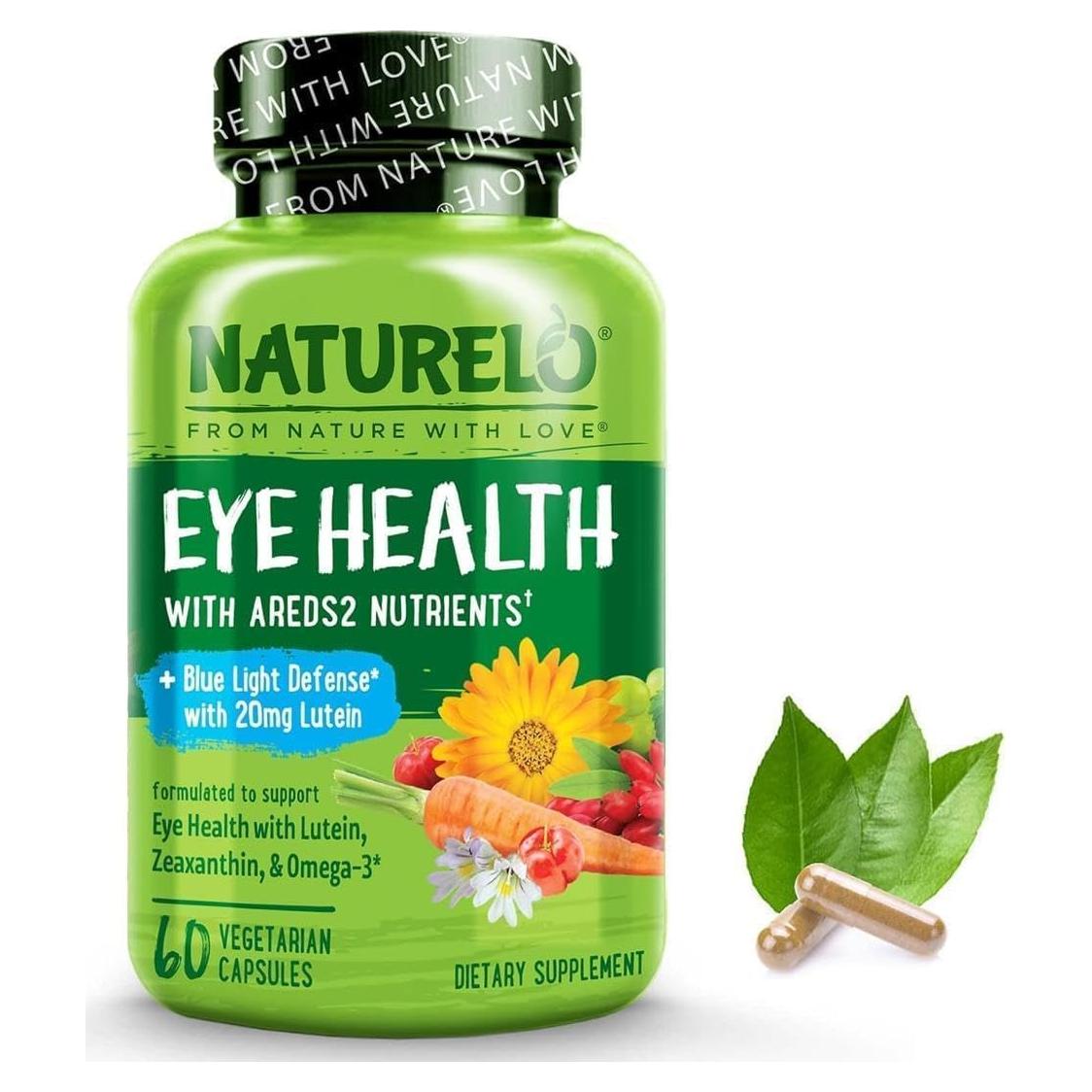 NATURELO Vitaminas para Ojos - Fórmula AREDS 2 - 60 Cápsulas Veganas