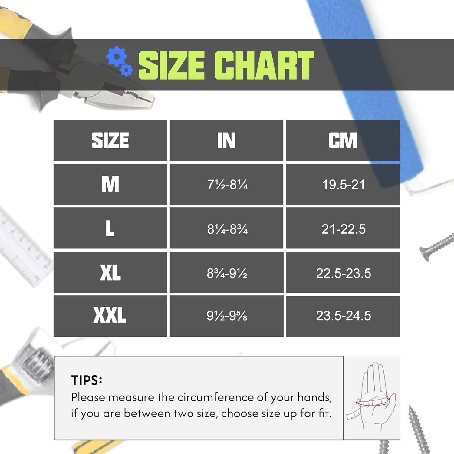 Guantes de Trabajo HANDLANDY Unisex Táctiles Amarillo XL