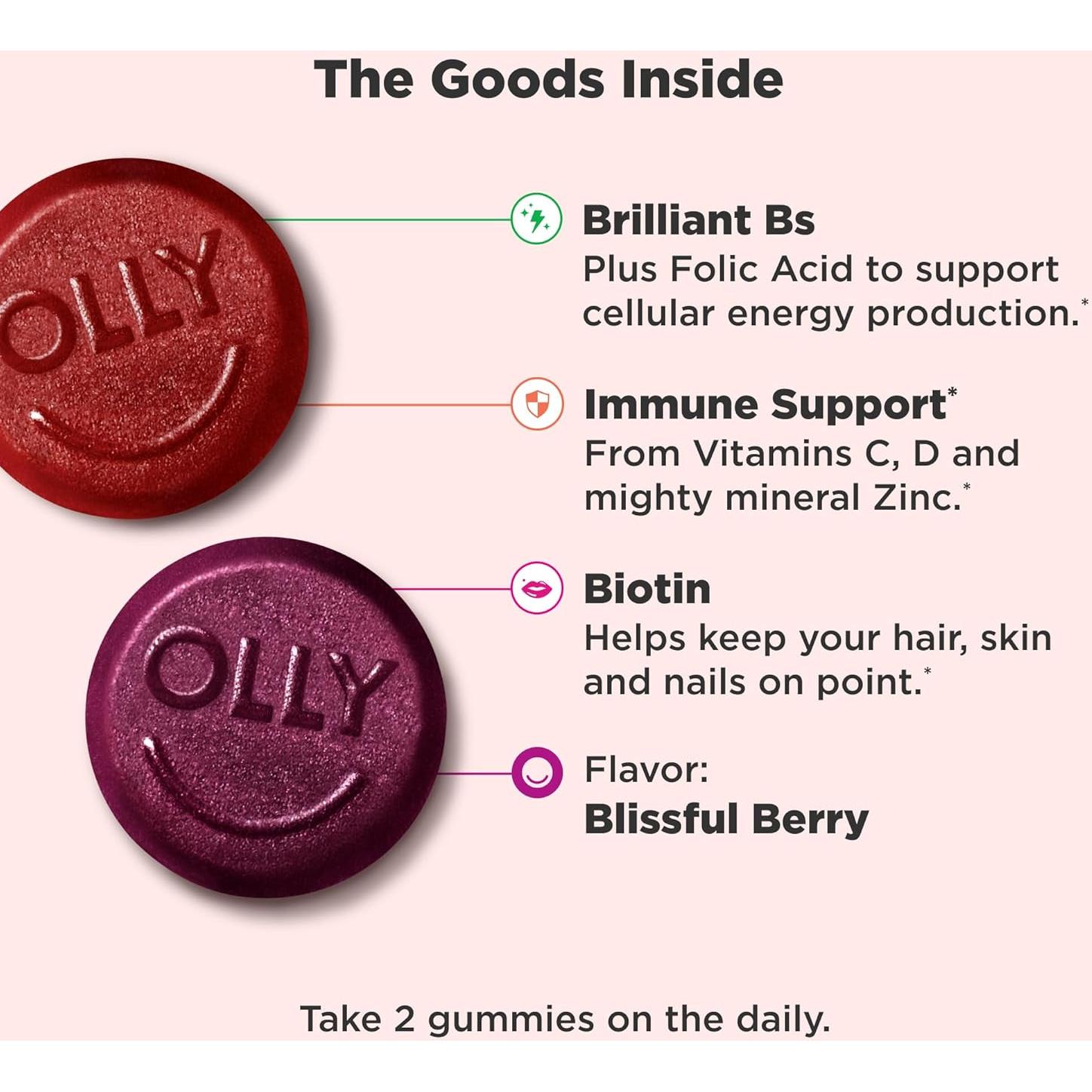 Gomitas Multivitamínicas OLLY para Mujeres 90 Conteo Sabor Baya