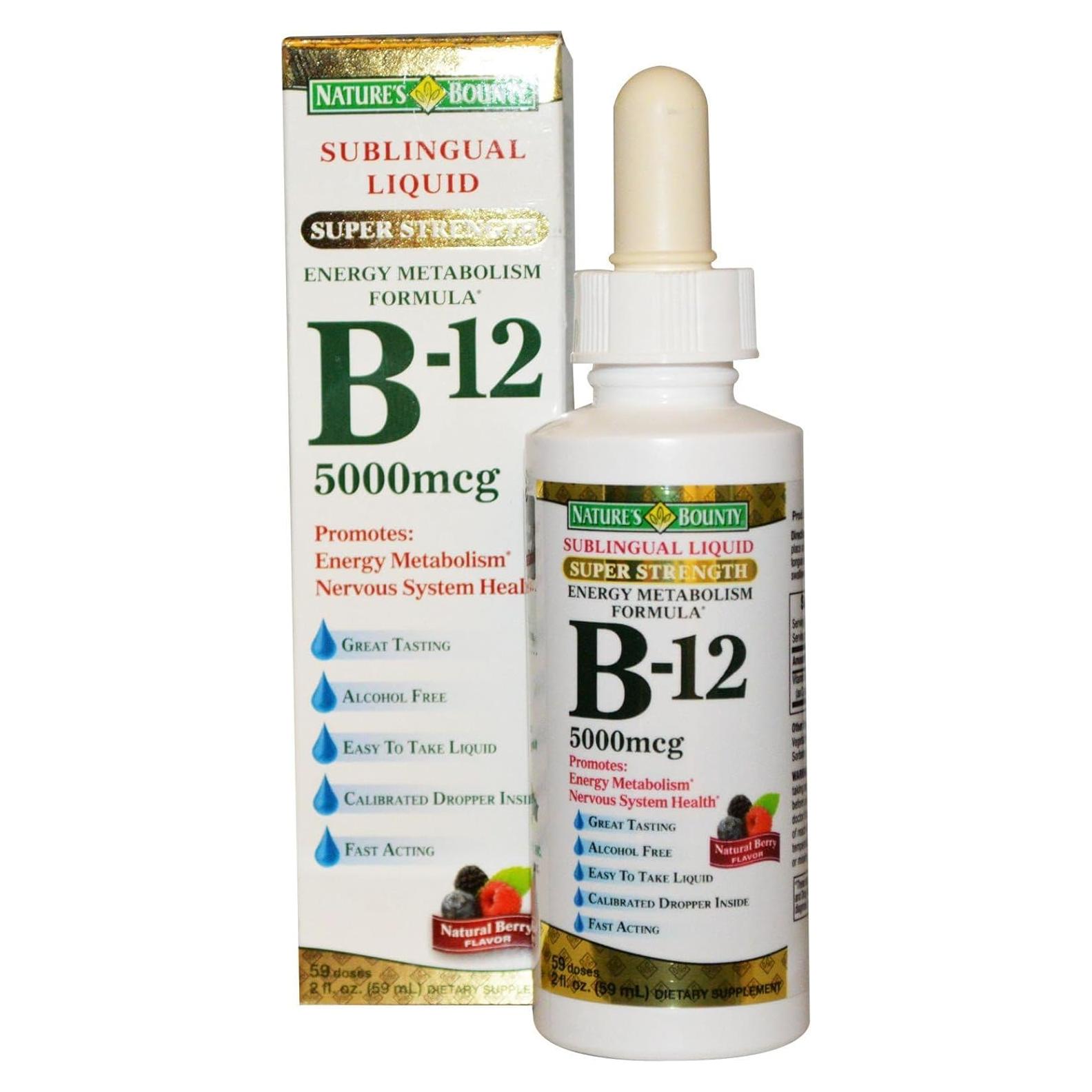 Nature's Bounty Vitamina B12 Líquido Sublingual 5000 mcg 118 mL