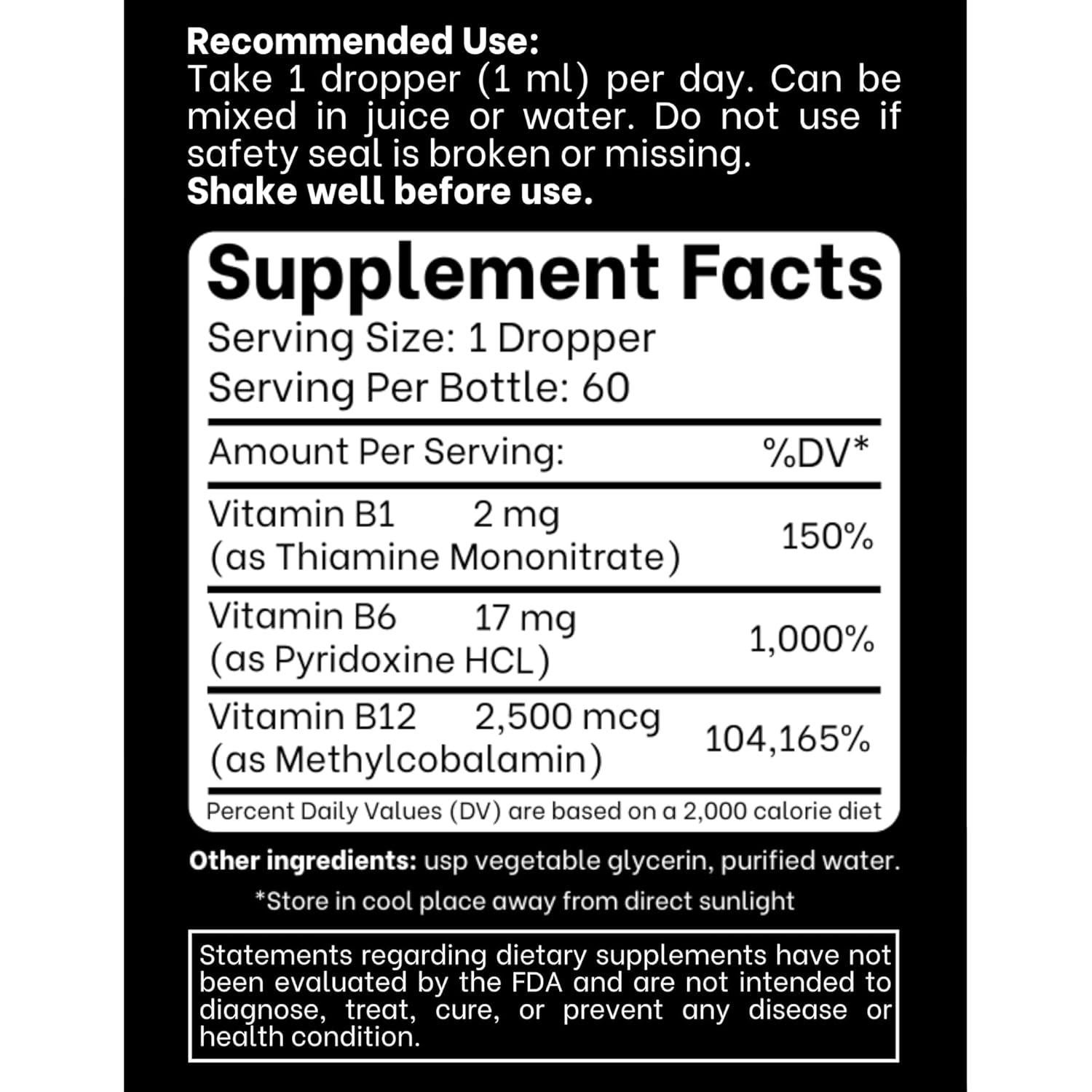 Gotas Líquidas Vitaminas B1 B6 B12 Think Above 60 Días 59.15 ml