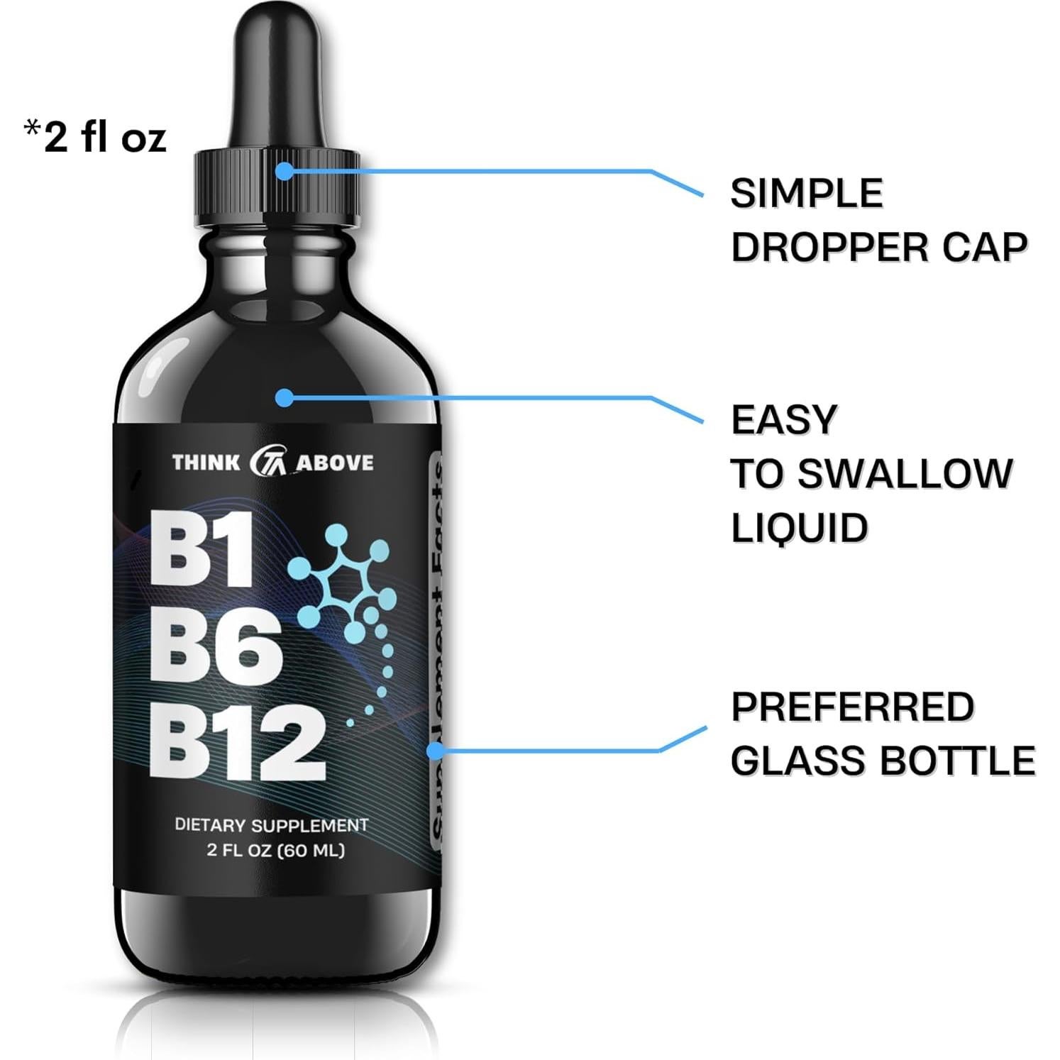 Gotas Líquidas Vitaminas B1 B6 B12 Think Above 60 Días 59.15 ml