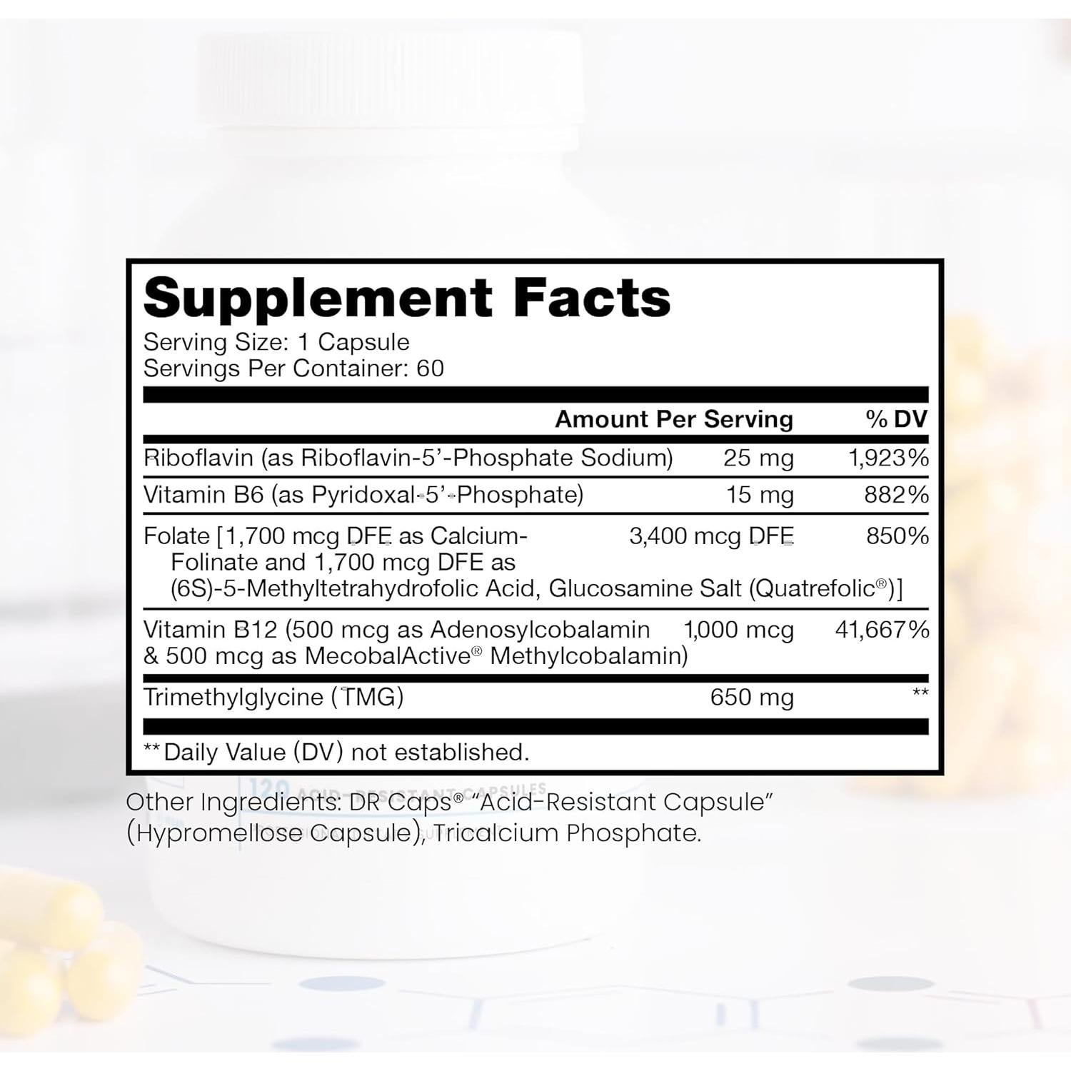 Methyl B Complete Pure Thera - 60 Cápsulas Vegetales Suplemento